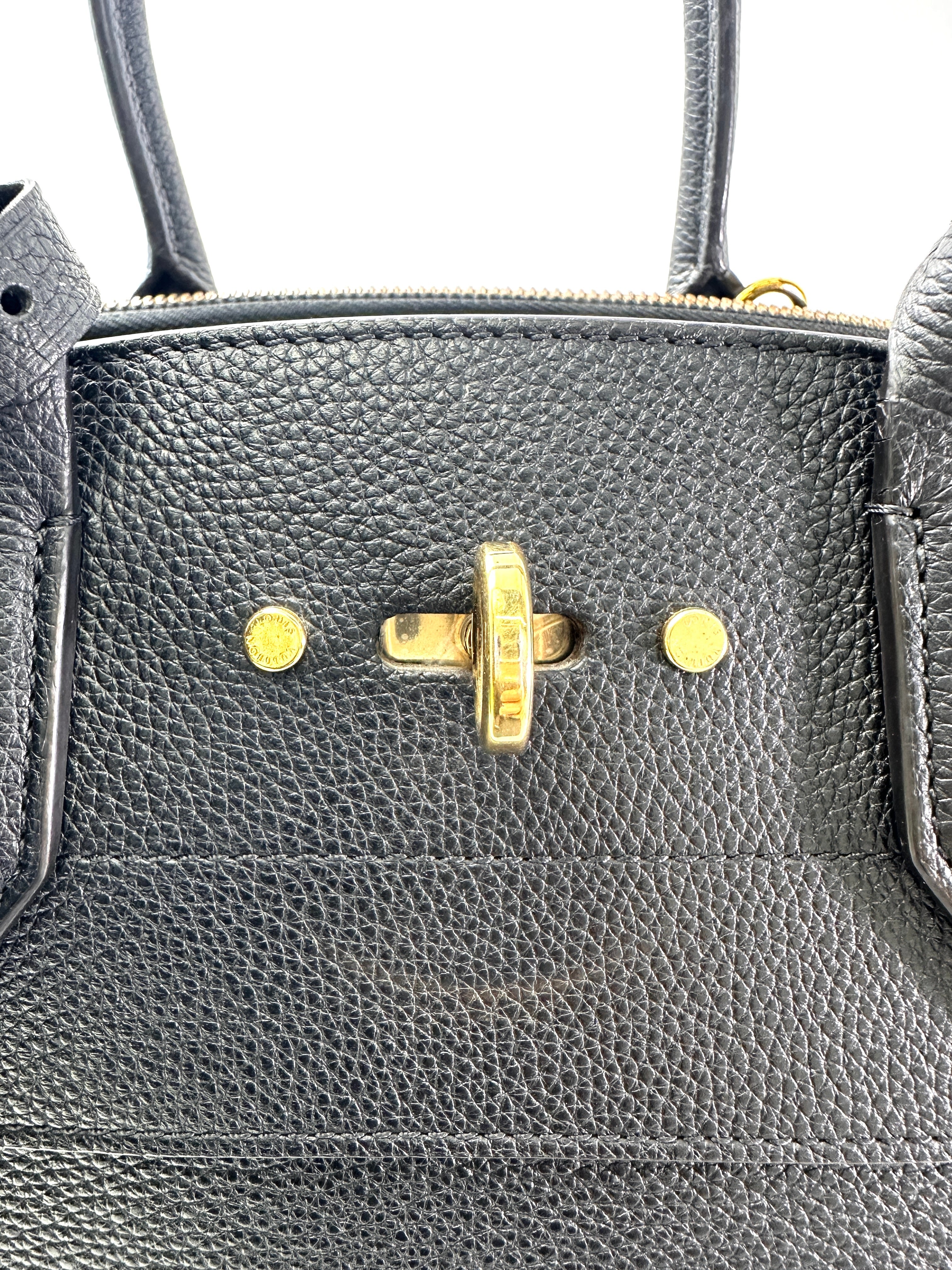 Louis Vuitton City Steamer Black Grained Leather Handle Bag LV2714