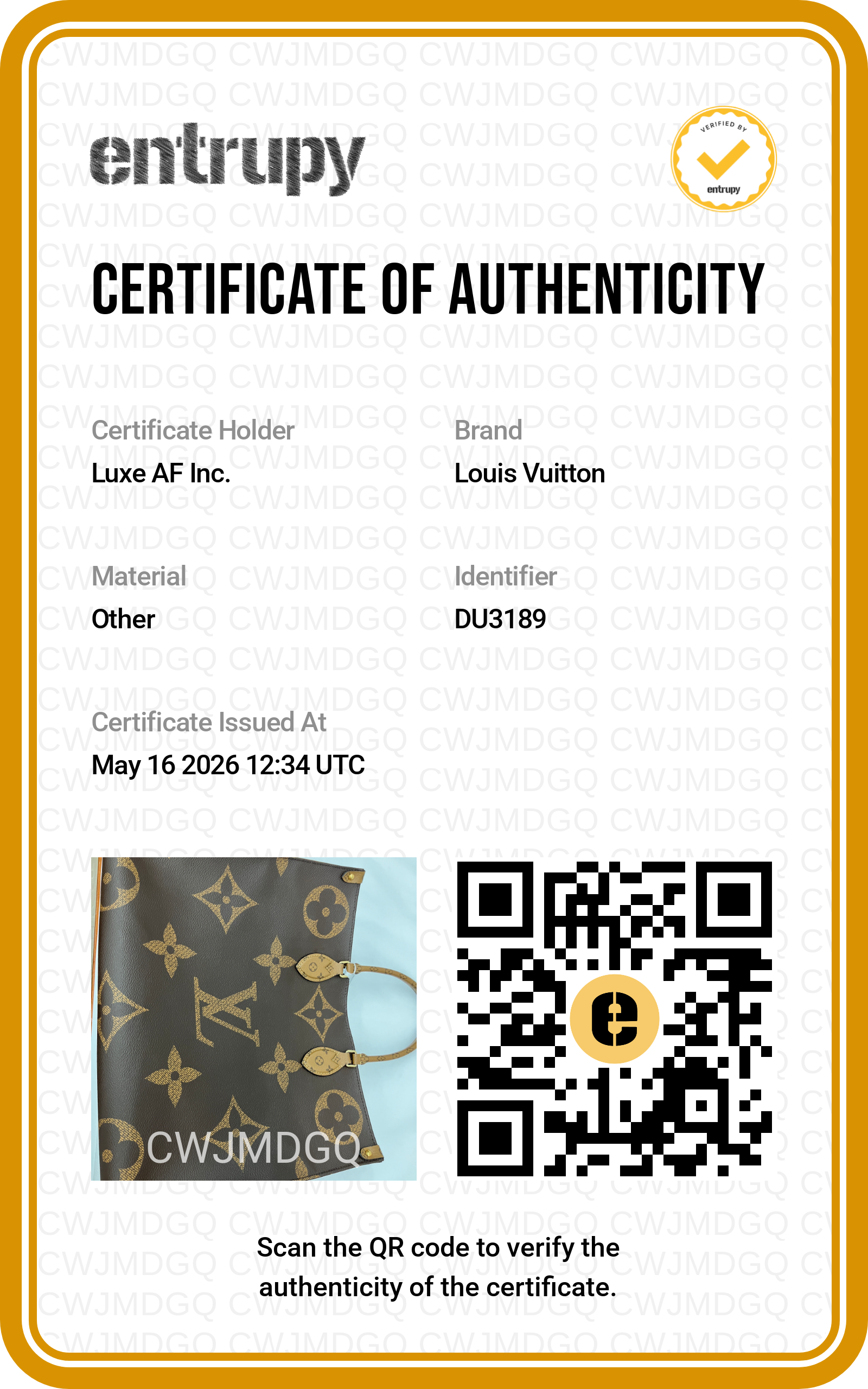 Louis Vuitton Onthego GM Monogram Canvas Handle Bag LV2725