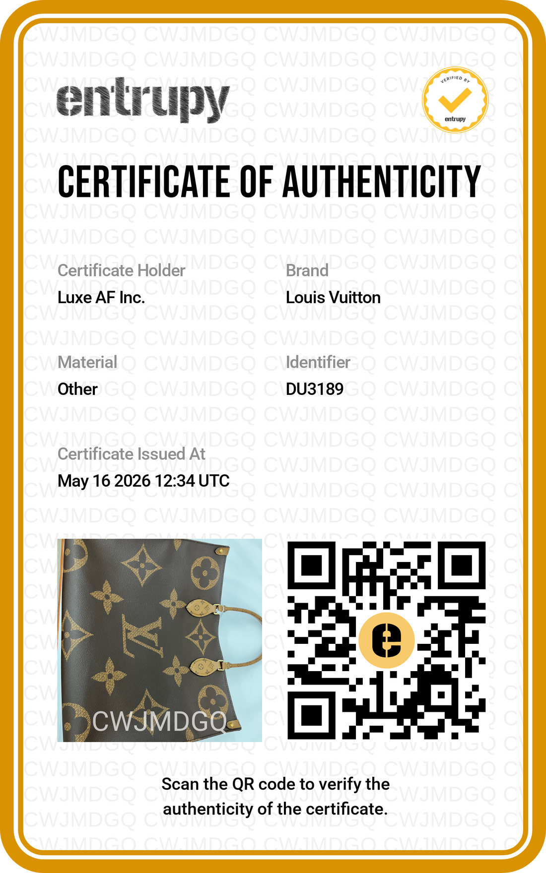 Louis Vuitton Onthego GM Monogram Canvas Handle Bag LV2725