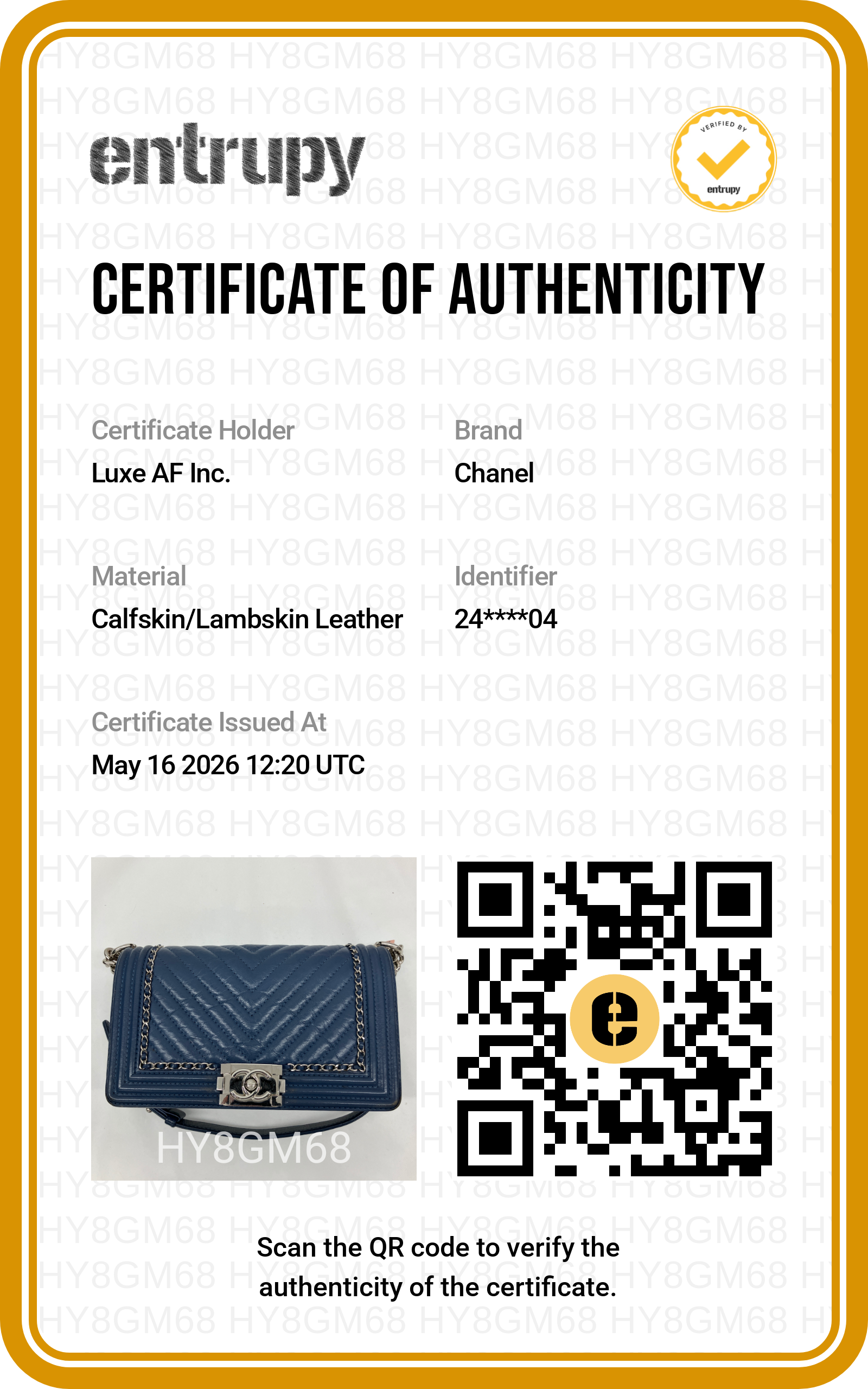 Chanel LeBoy Blue Chevron Quilted Leather Flap Bag With Gold Buckle(24***04)CC2016