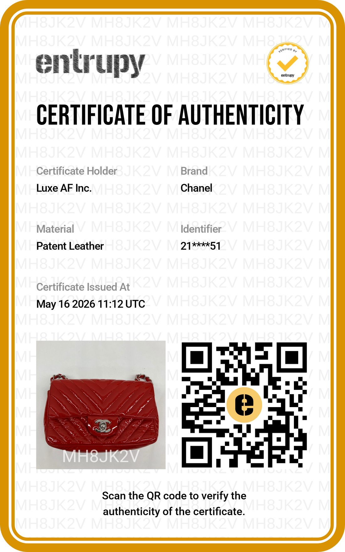 Chanel Classic Flap Red Chevron Quilted Patent Leather Shoulder Bag With Silver Buckle(21***51) CC1948
