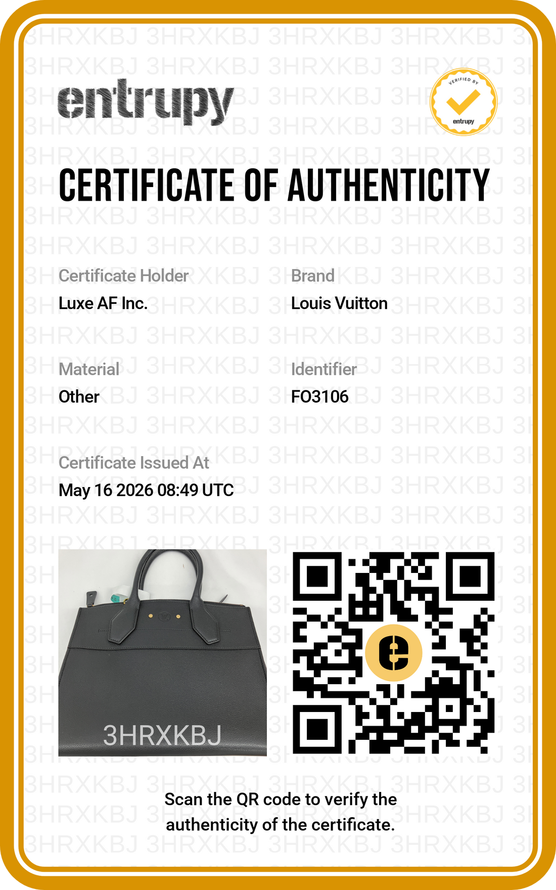 Louis Vuitton City Steamer Black Grained Leather Handle Bag LV2714
