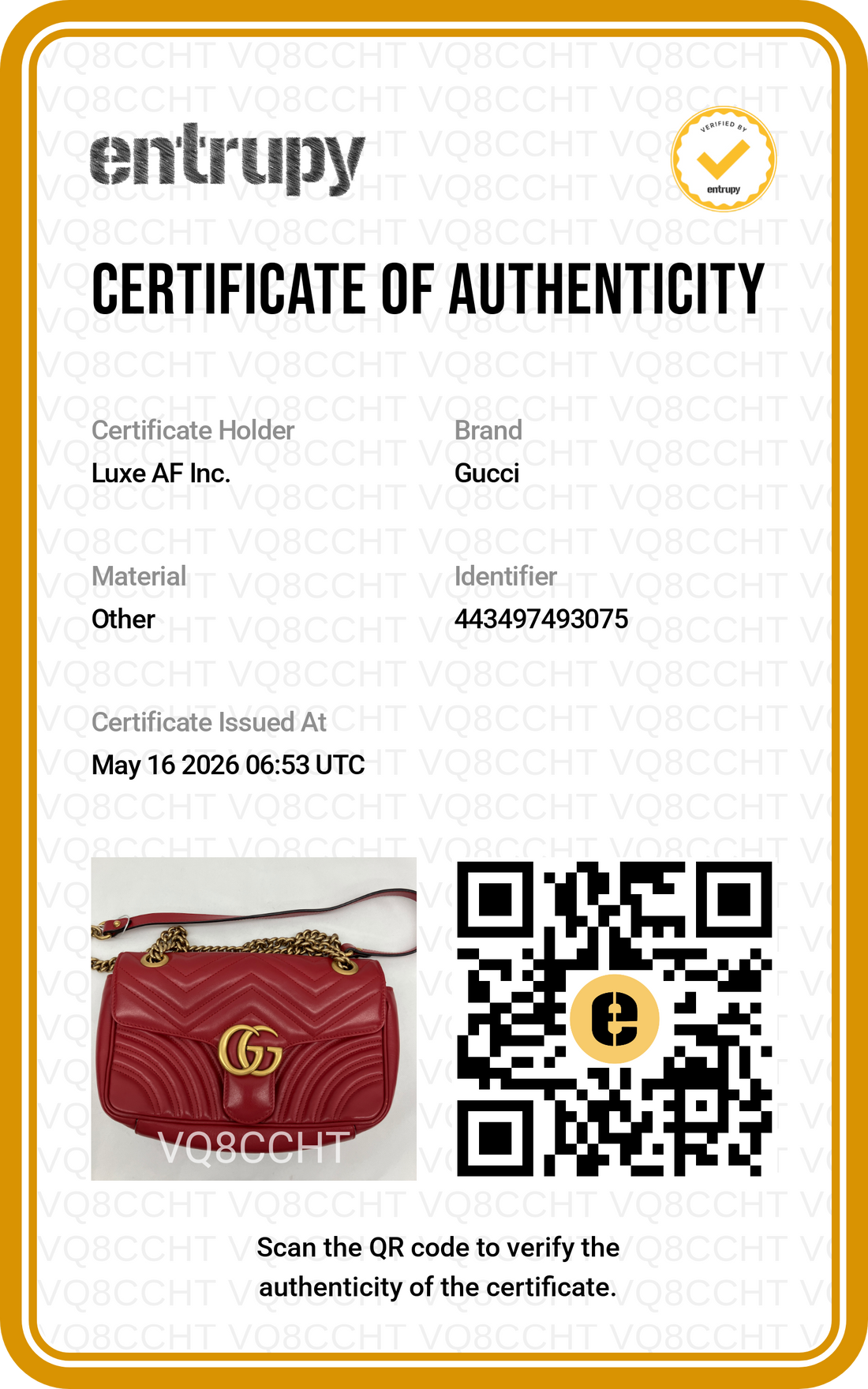Gucci GG Marmont Red Matelasse Leather Shoulder Bag GG959