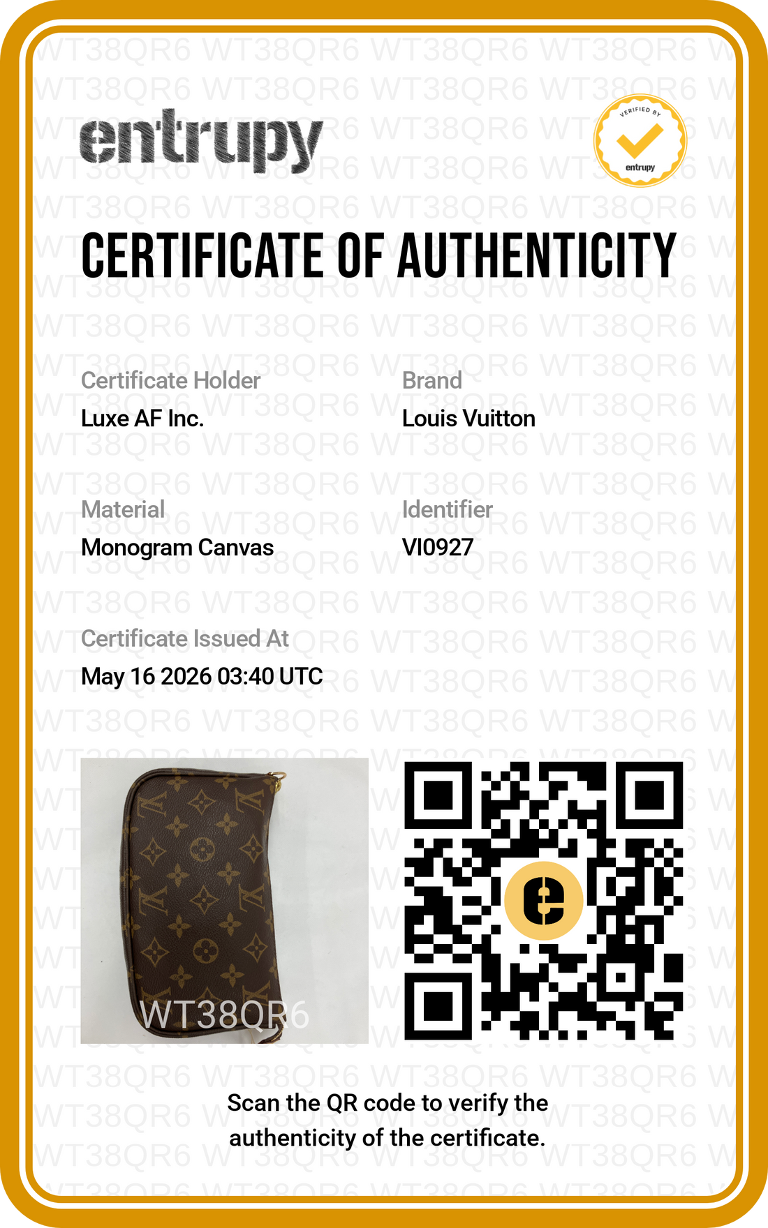 Louis Vuitton Monogram Canvas Pochette Accessoires LV2721