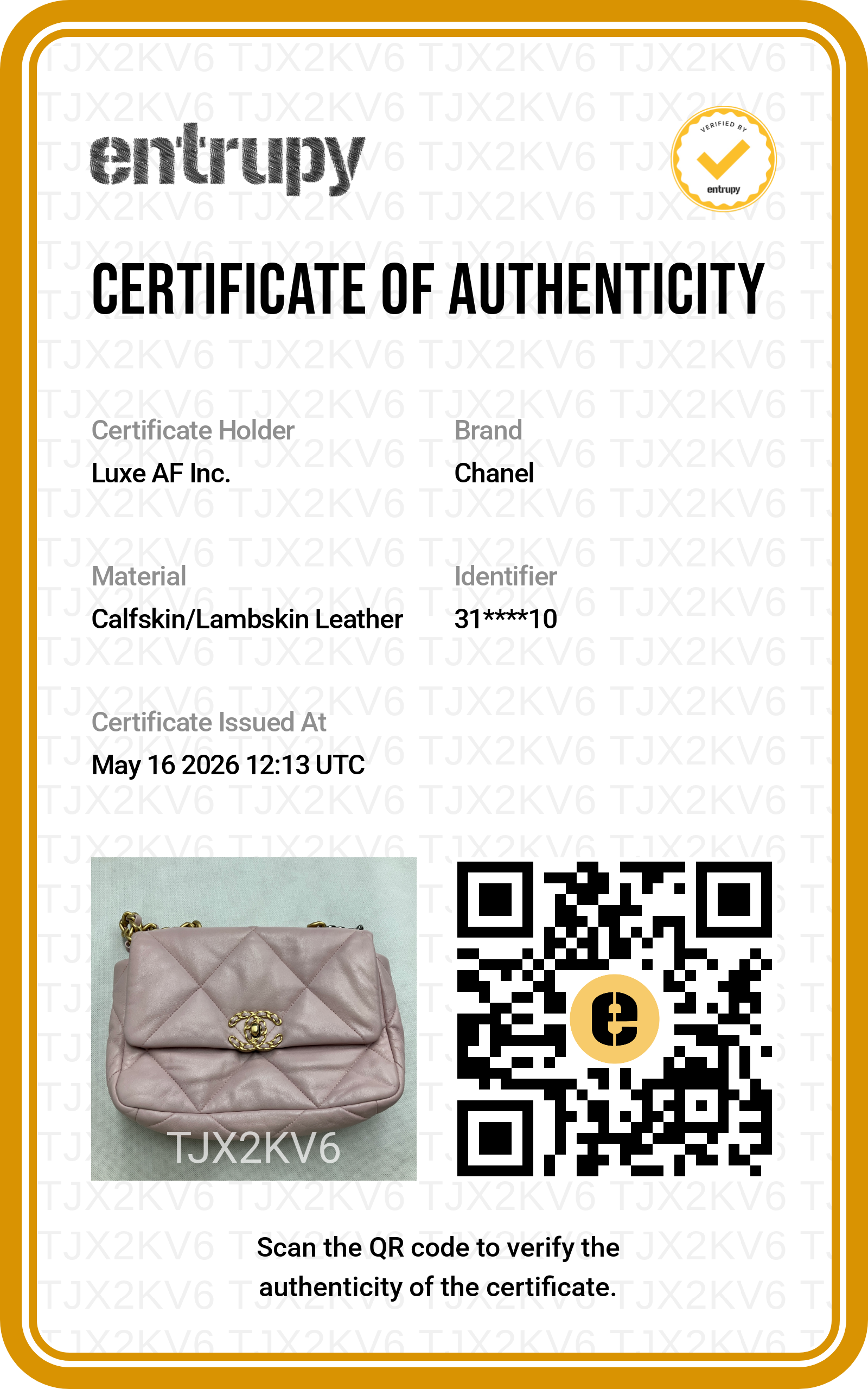 Chanel 19Bag Pink Quilted Lambskin Flap Bag(31***10) CC1952