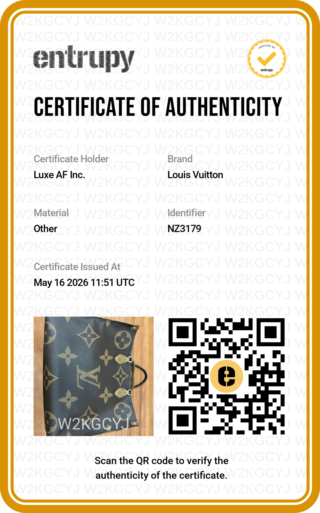 Louis Vuitton Onthego GM Monogram Canvas Handle Bag LV2718