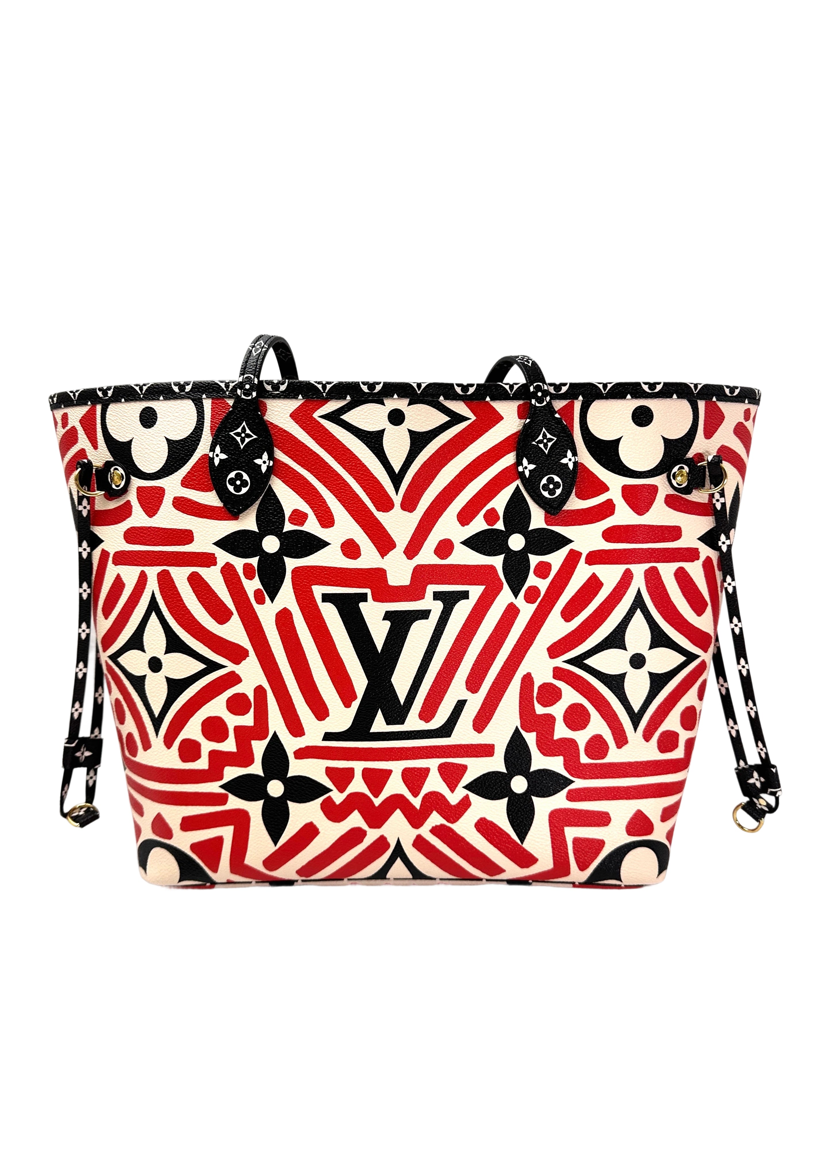 Louis Vuitton Neverfull MM Crafty Red/White Gaint Monogram Canvas Tote Bag LV2716