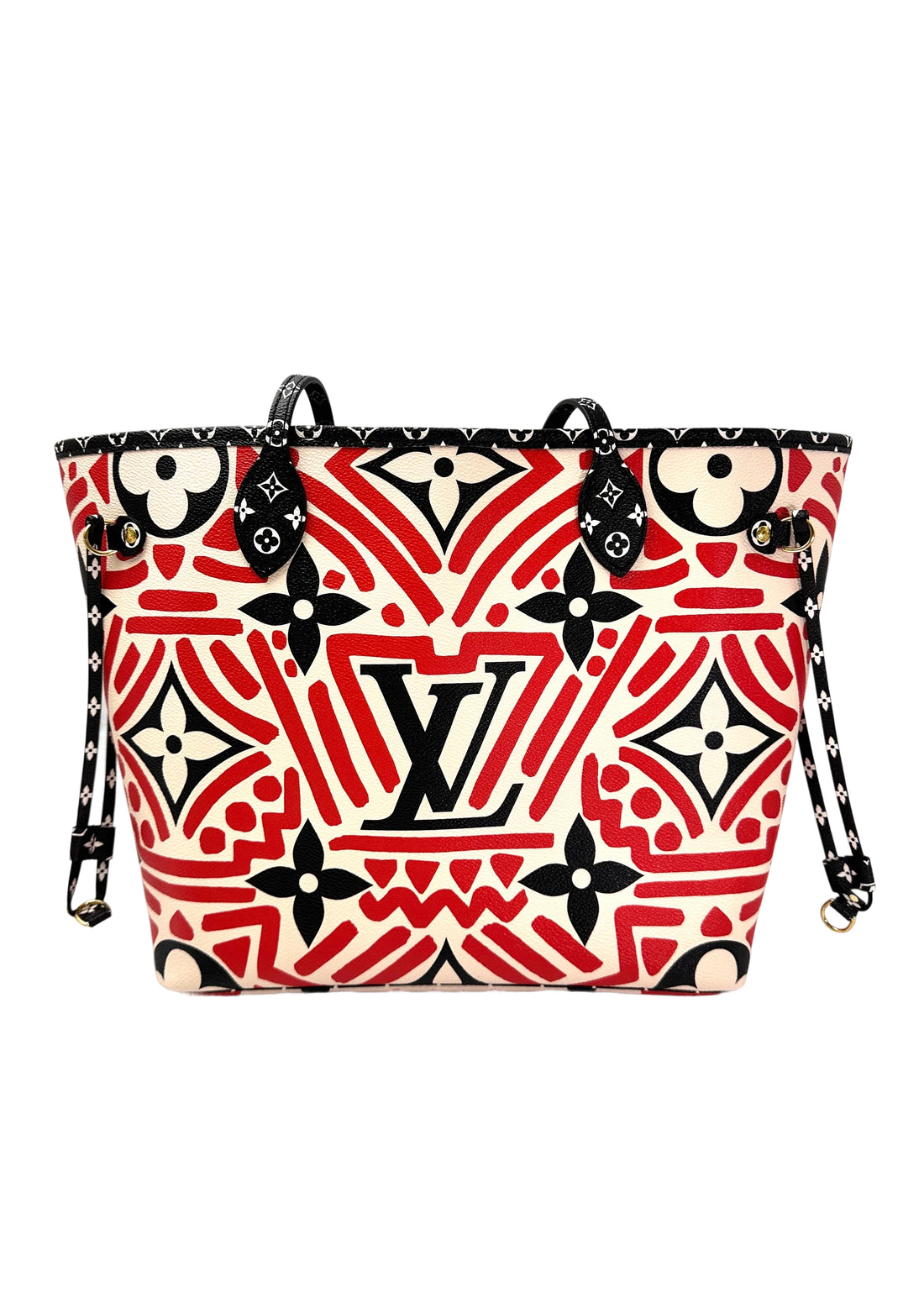 Louis Vuitton Neverfull MM Crafty Red/White Gaint Monogram Canvas Tote Bag LV2716