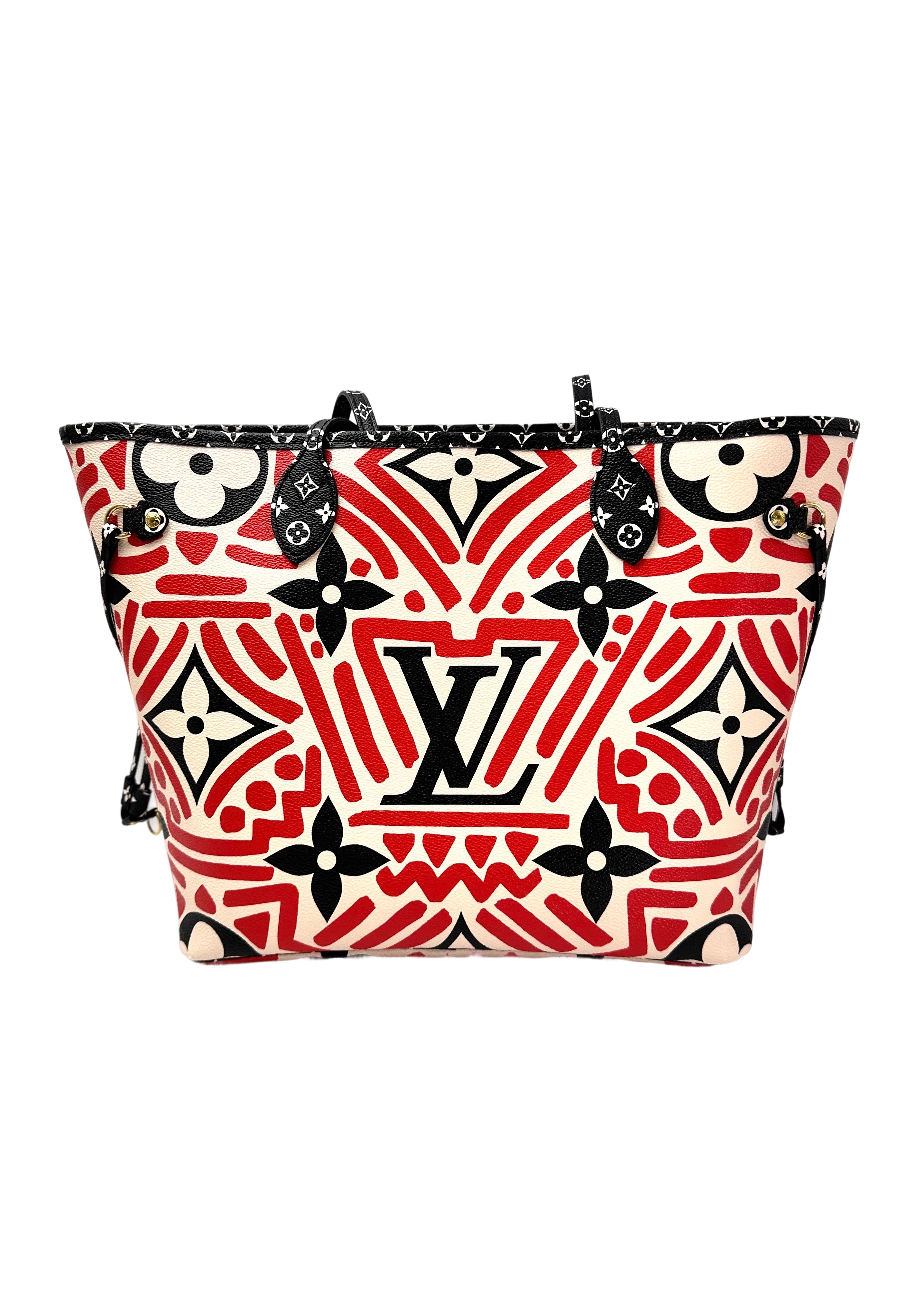 Louis Vuitton Neverfull MM Crafty Red/White Gaint Monogram Canvas Tote Bag LV2716