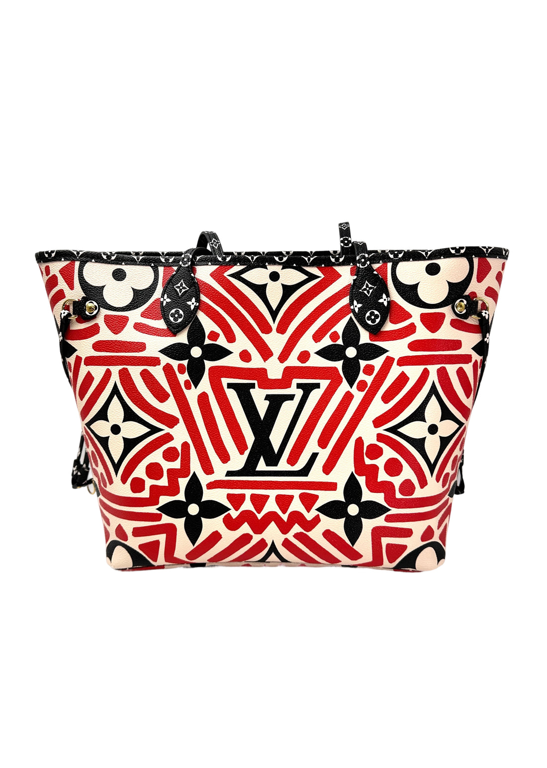 Louis Vuitton Neverfull MM Crafty Red/White Gaint Monogram Canvas Tote Bag LV2716