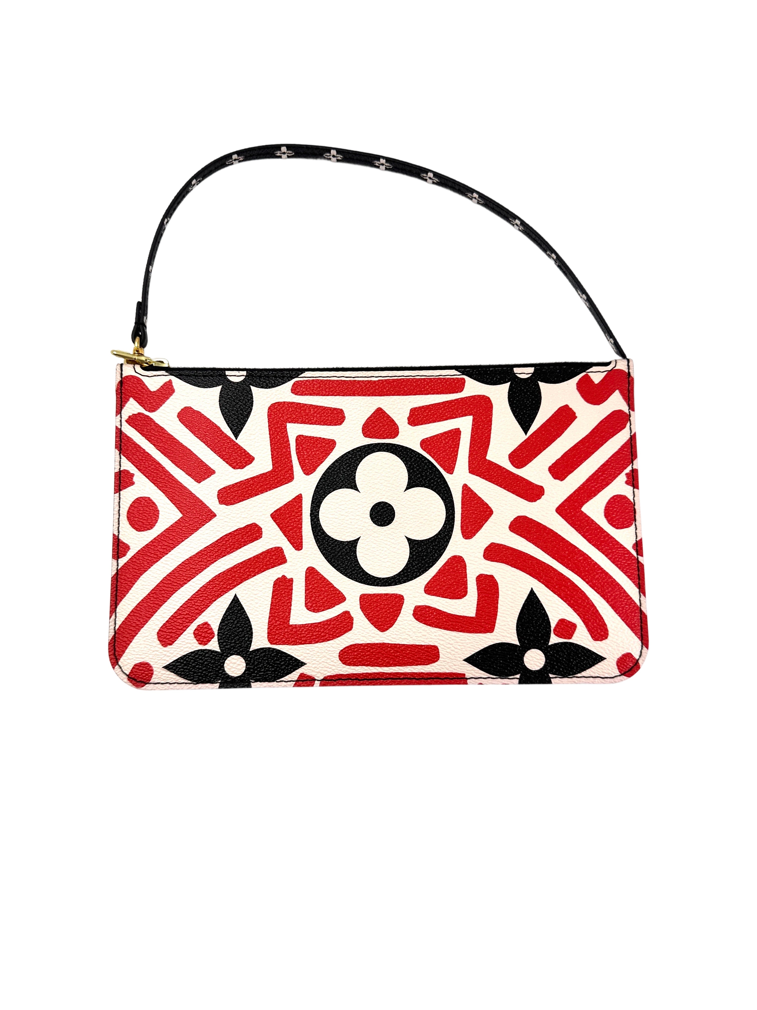 Louis Vuitton Neverfull MM Crafty Red/White Gaint Monogram Canvas Tote Bag LV2716