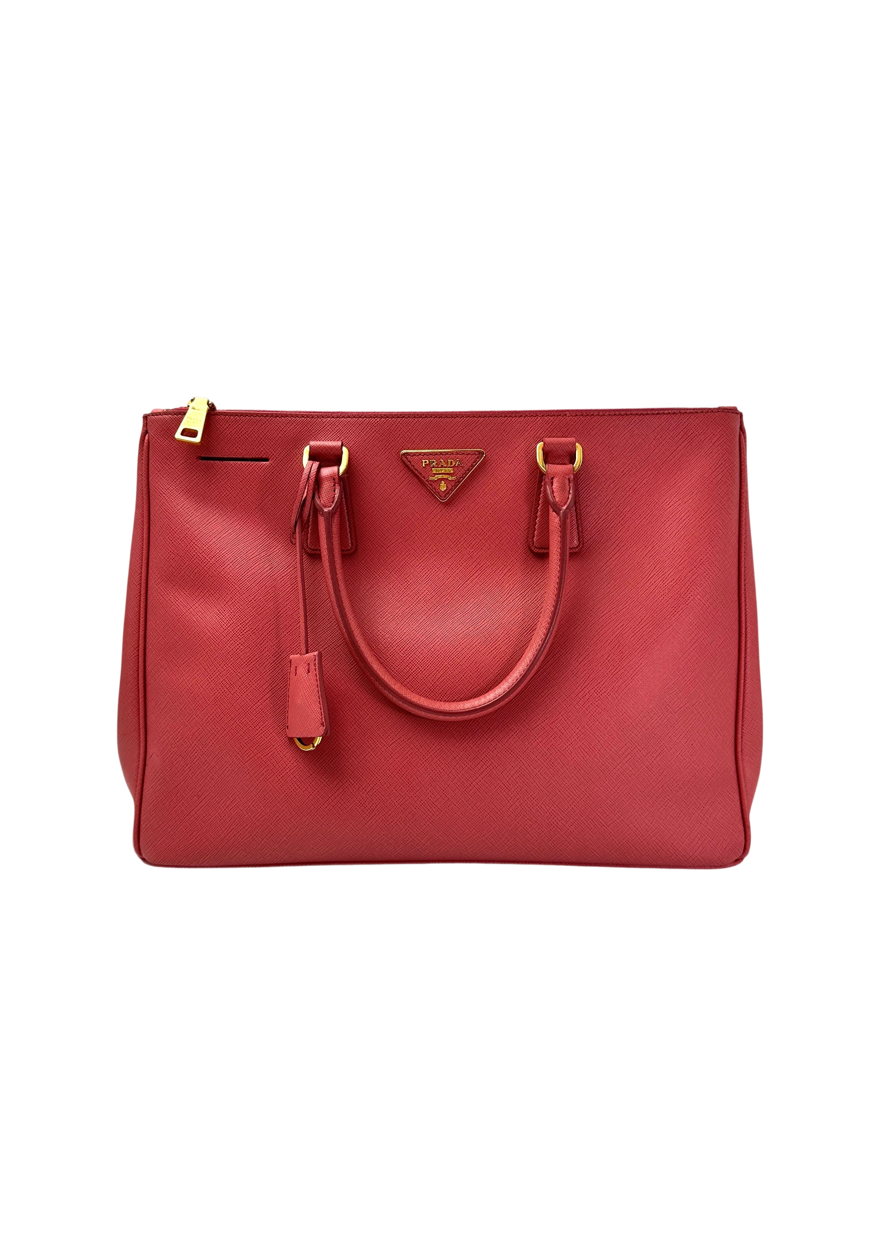 Prada Galleria Pink Saffiano Leather Handle Bag PR322