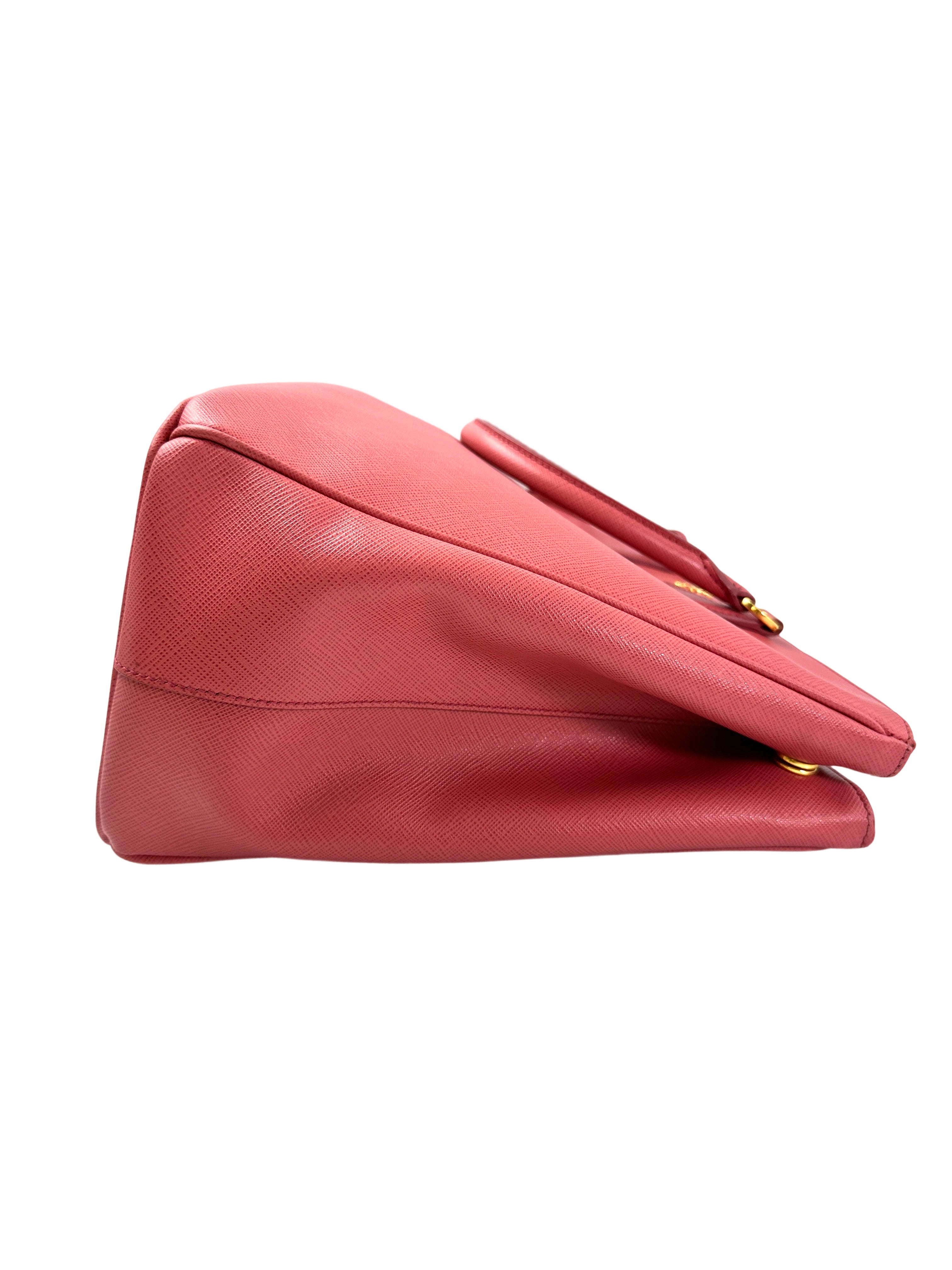 Prada Galleria Pink Saffiano Leather Handle Bag PR322