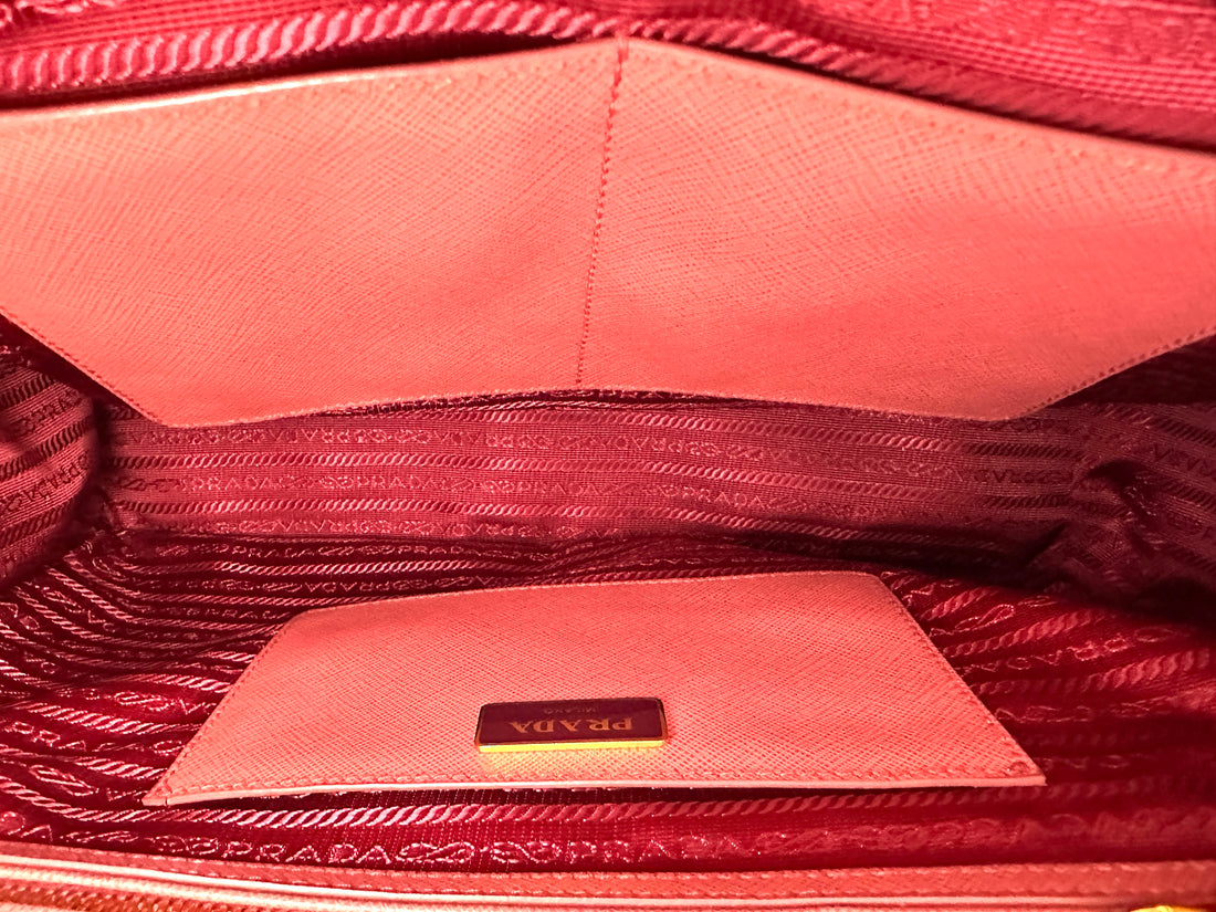 Prada Galleria Pink Saffiano Leather Handle Bag PR322