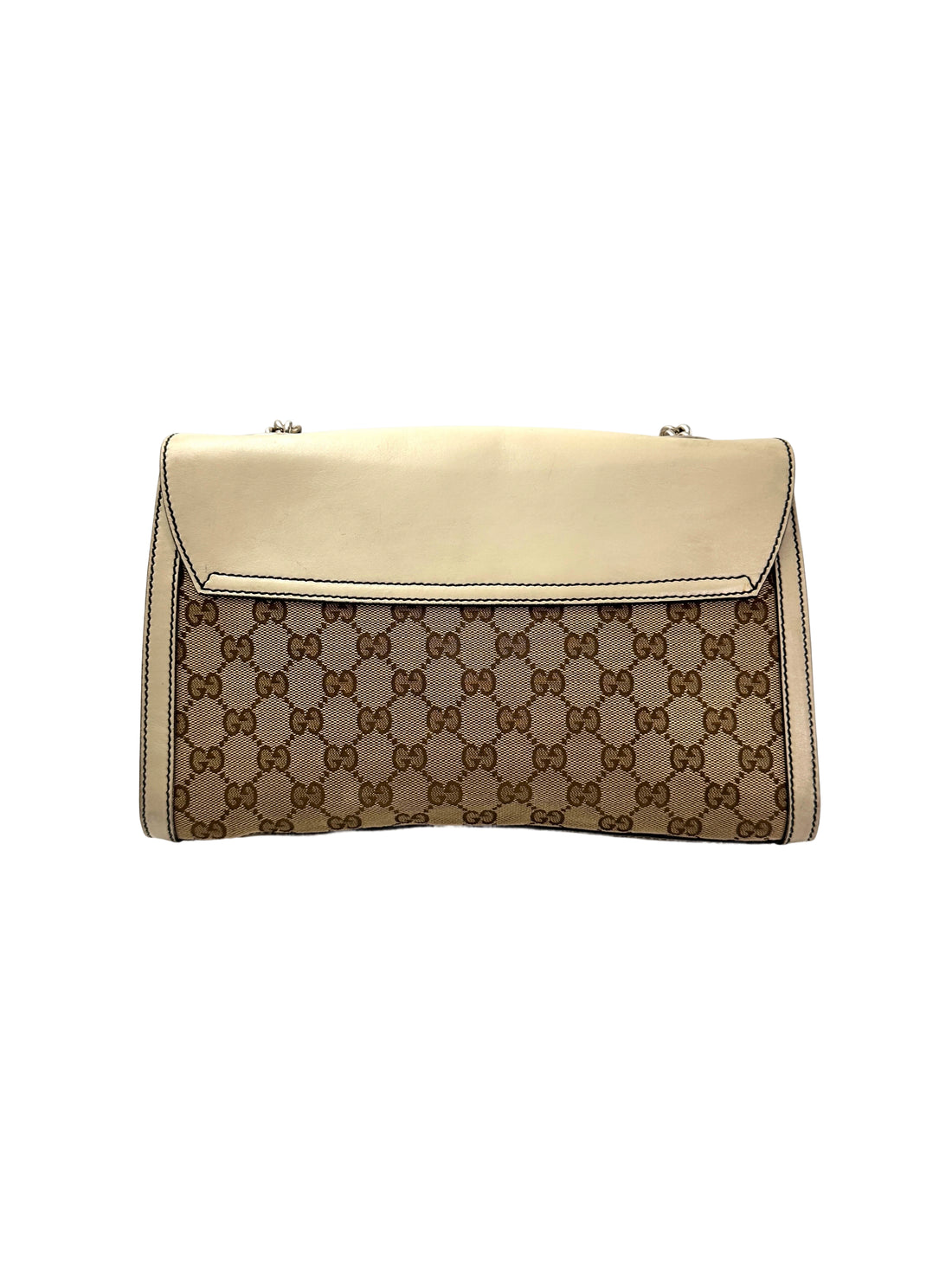 Gucci Emily GG Canvas & White Leather Shoulder Bag GG978
