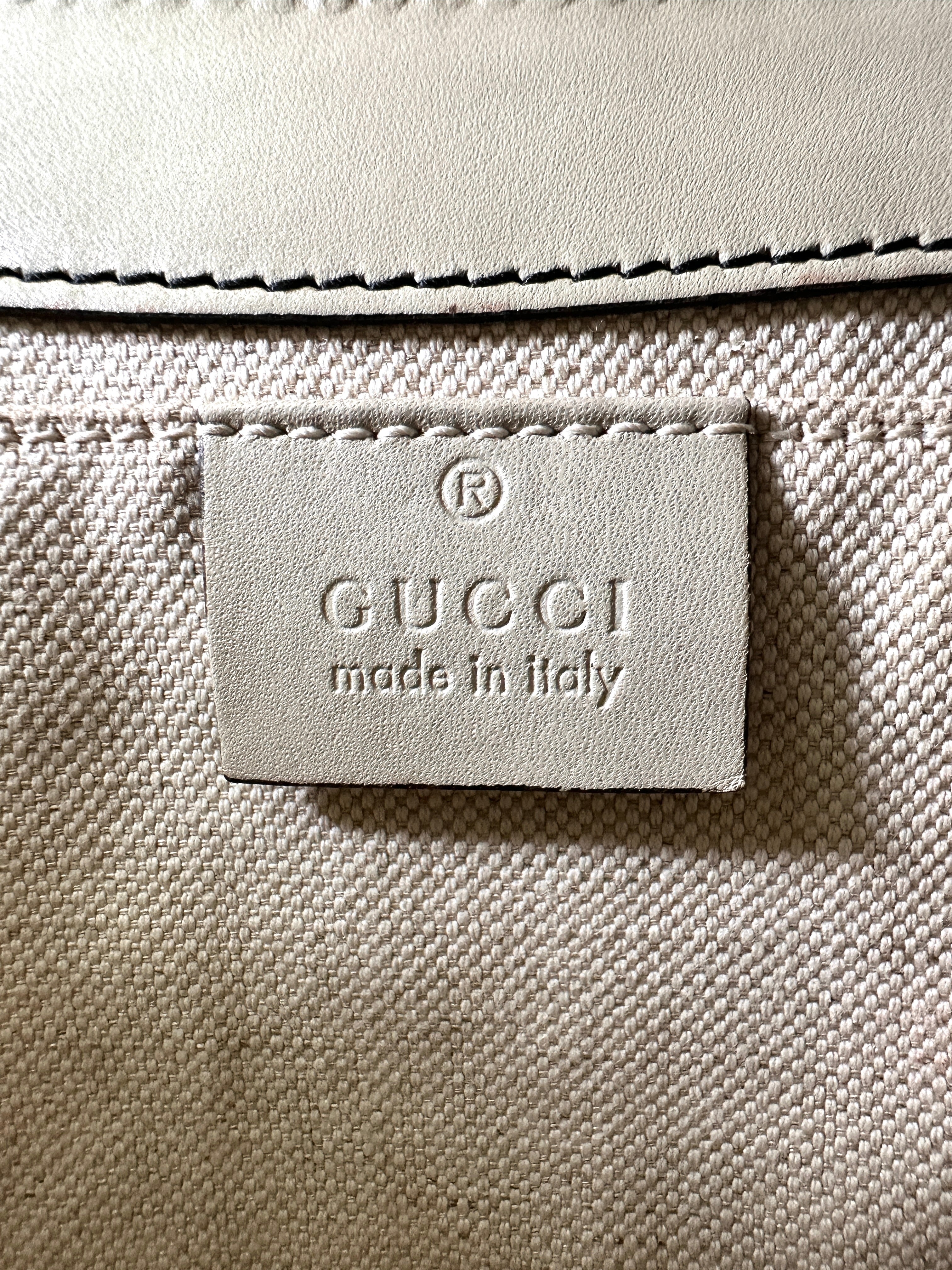 Gucci Emily GG Canvas & White Leather Shoulder Bag GG978