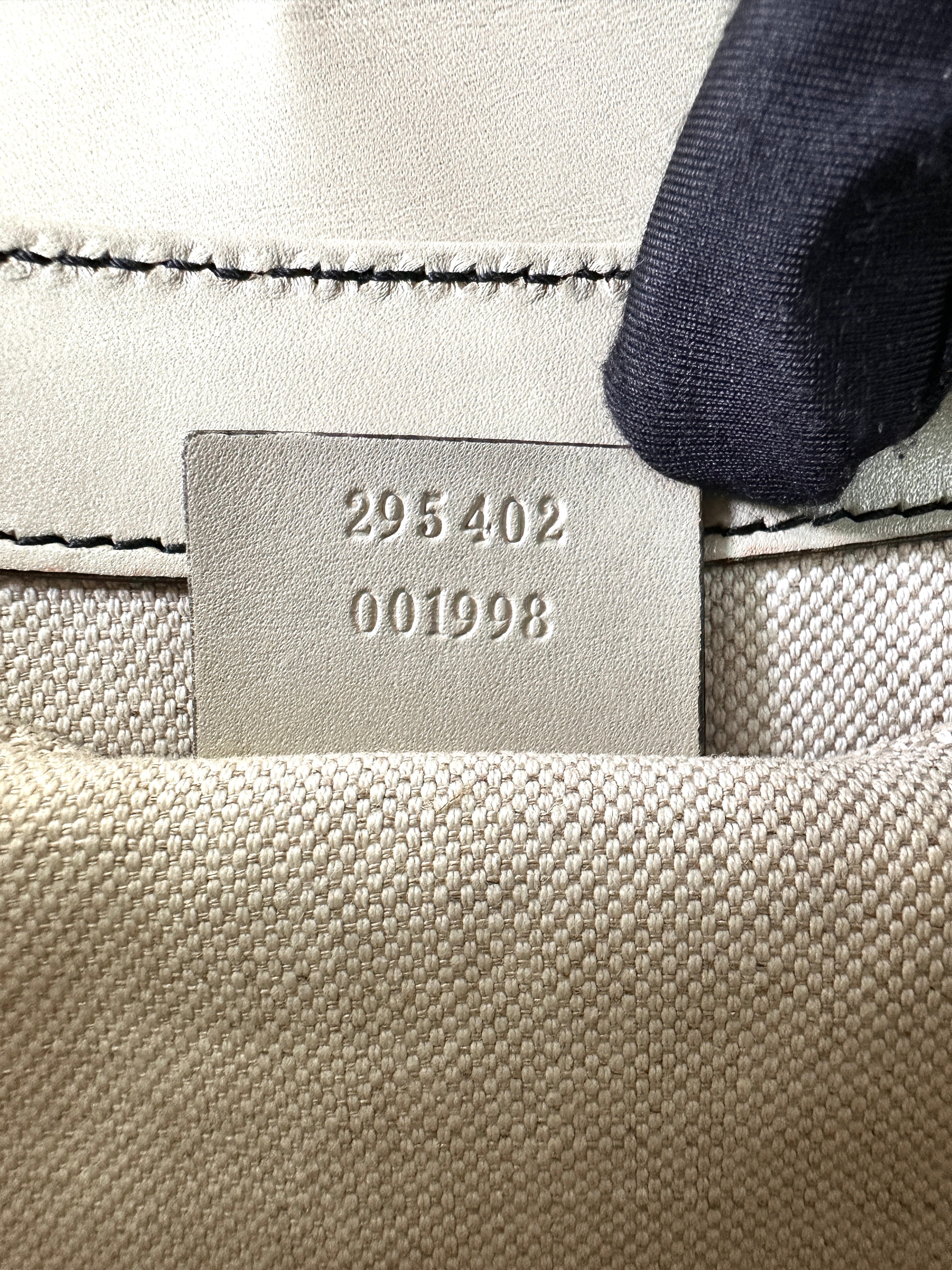 Gucci Emily GG Canvas & White Leather Shoulder Bag GG978