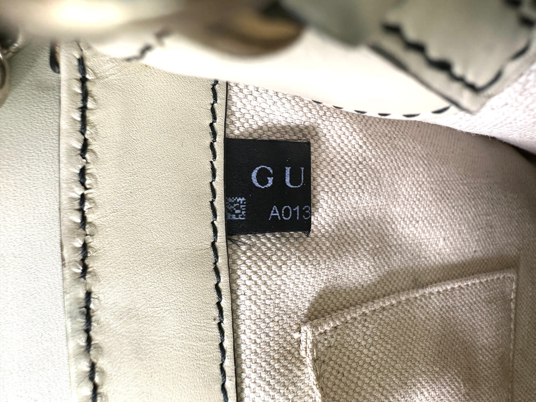 Gucci Emily GG Canvas & White Leather Shoulder Bag GG978