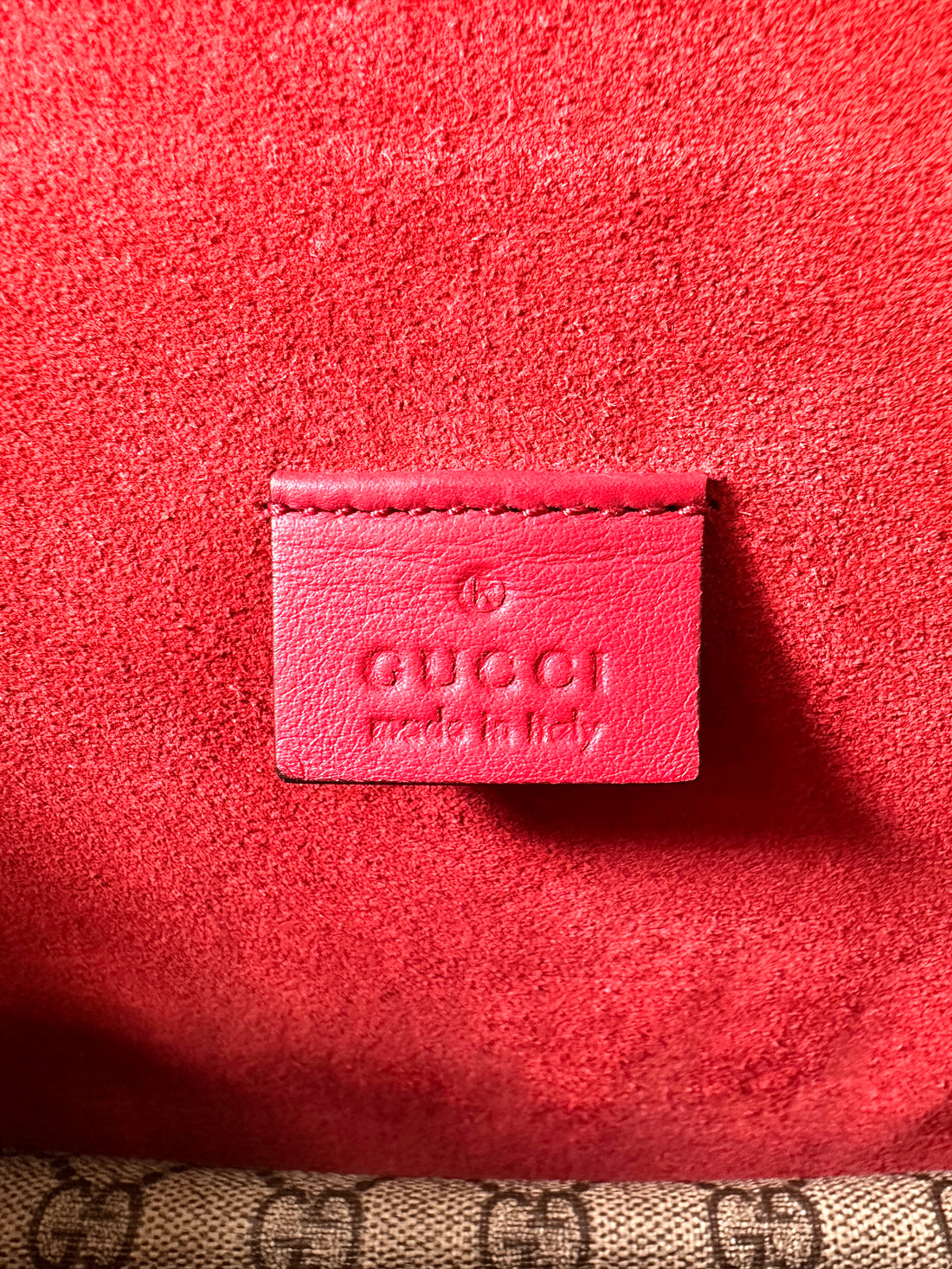Gucci Dionysus GG Supreme Canvas Medium Size Shoulder Bag With Red Tirm GG974