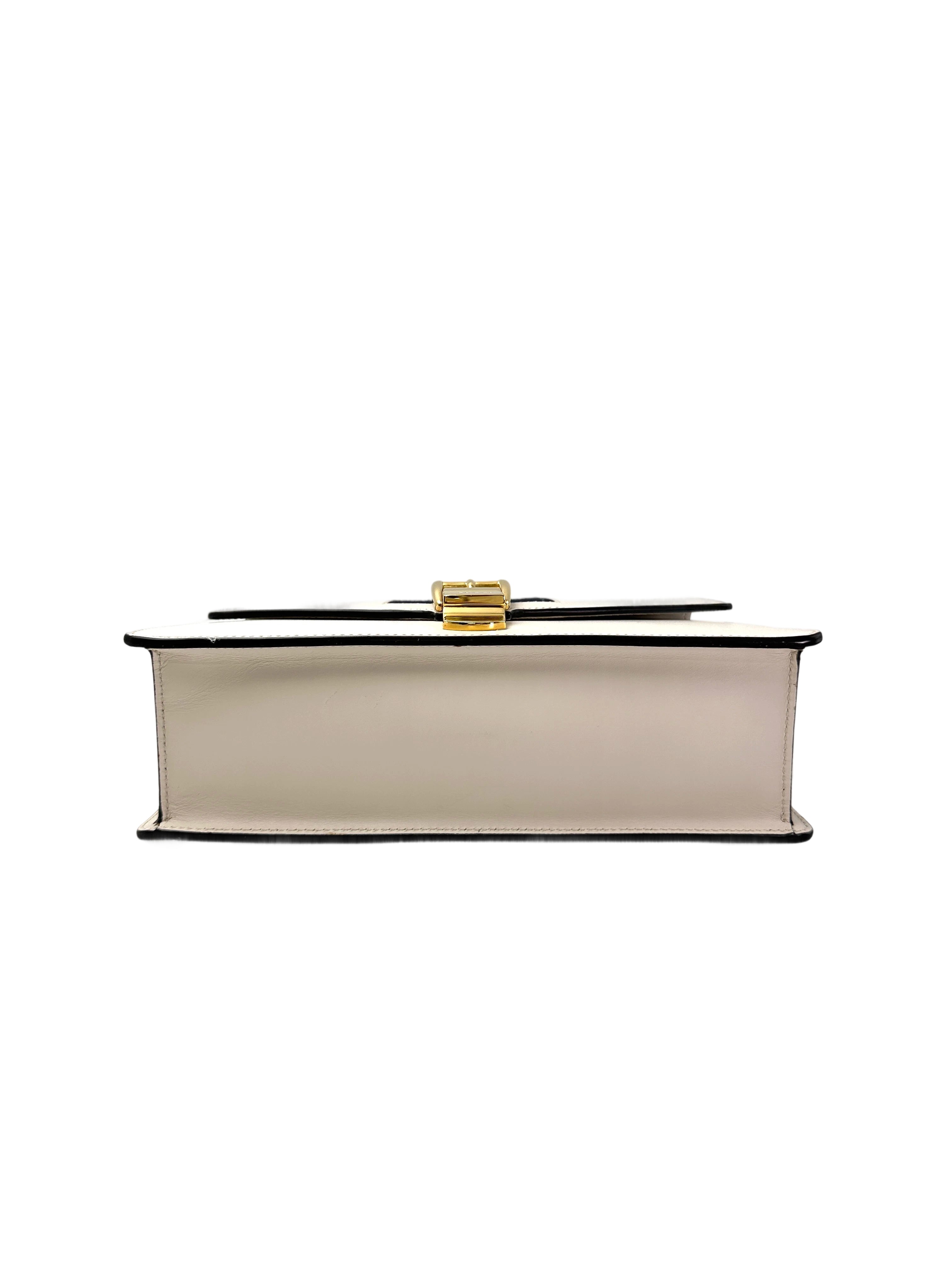 Gucci Sylvie White Leather Shoulder Bag GG970