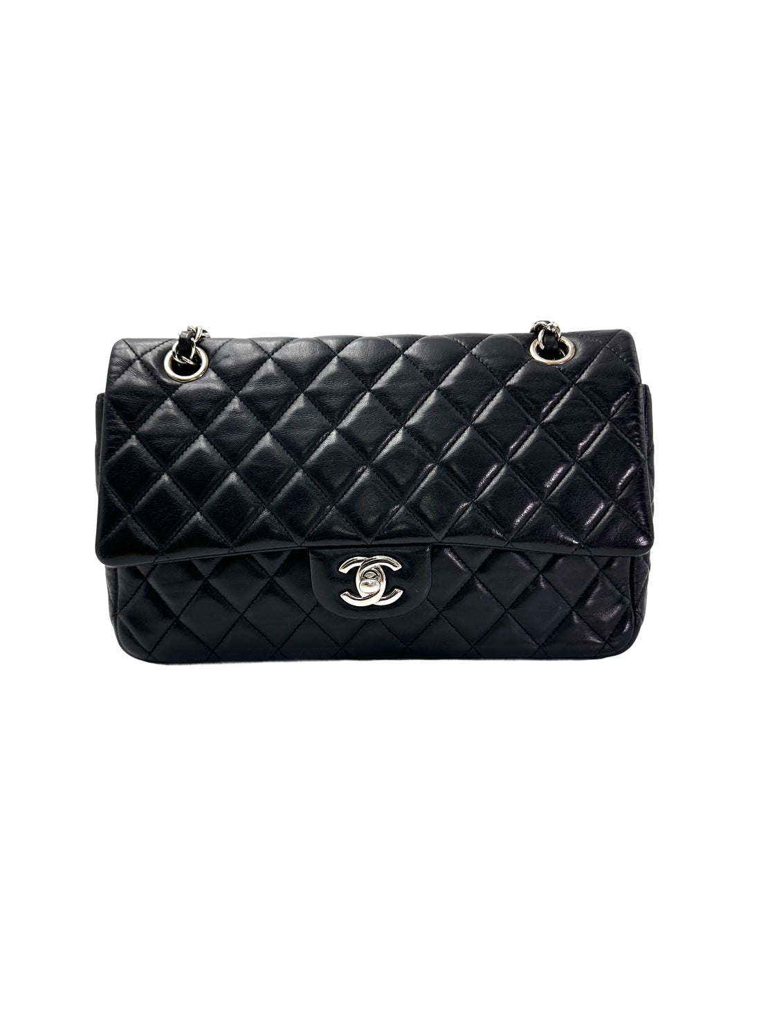Chanel Classic Flap Black Quilted Lambskin Medium Size Shoulder Bag With Valentine Charms(19***54) CC1947
