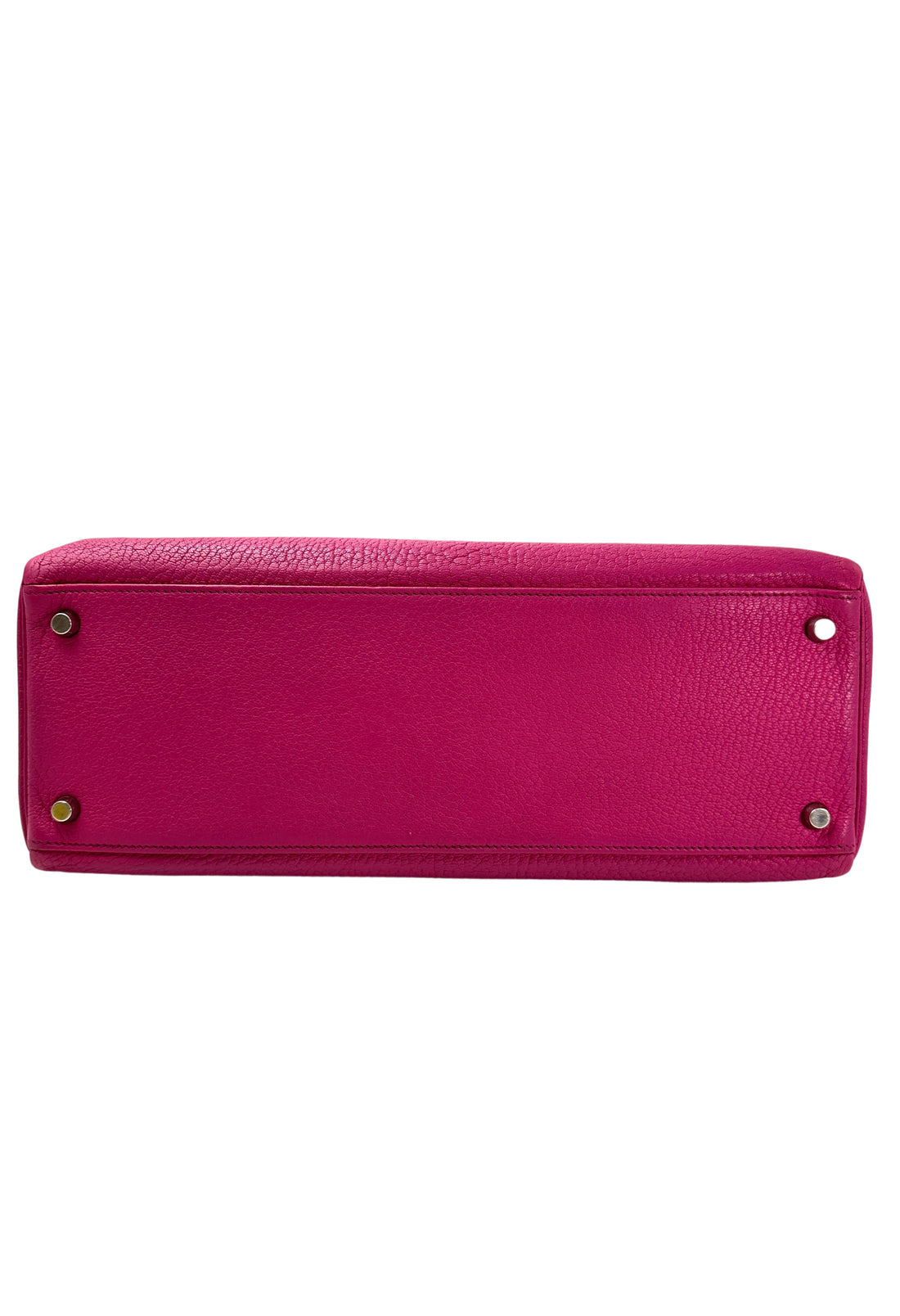 Hermes Kelly Pink Leather Handle Bag With Gold Buckle HR110