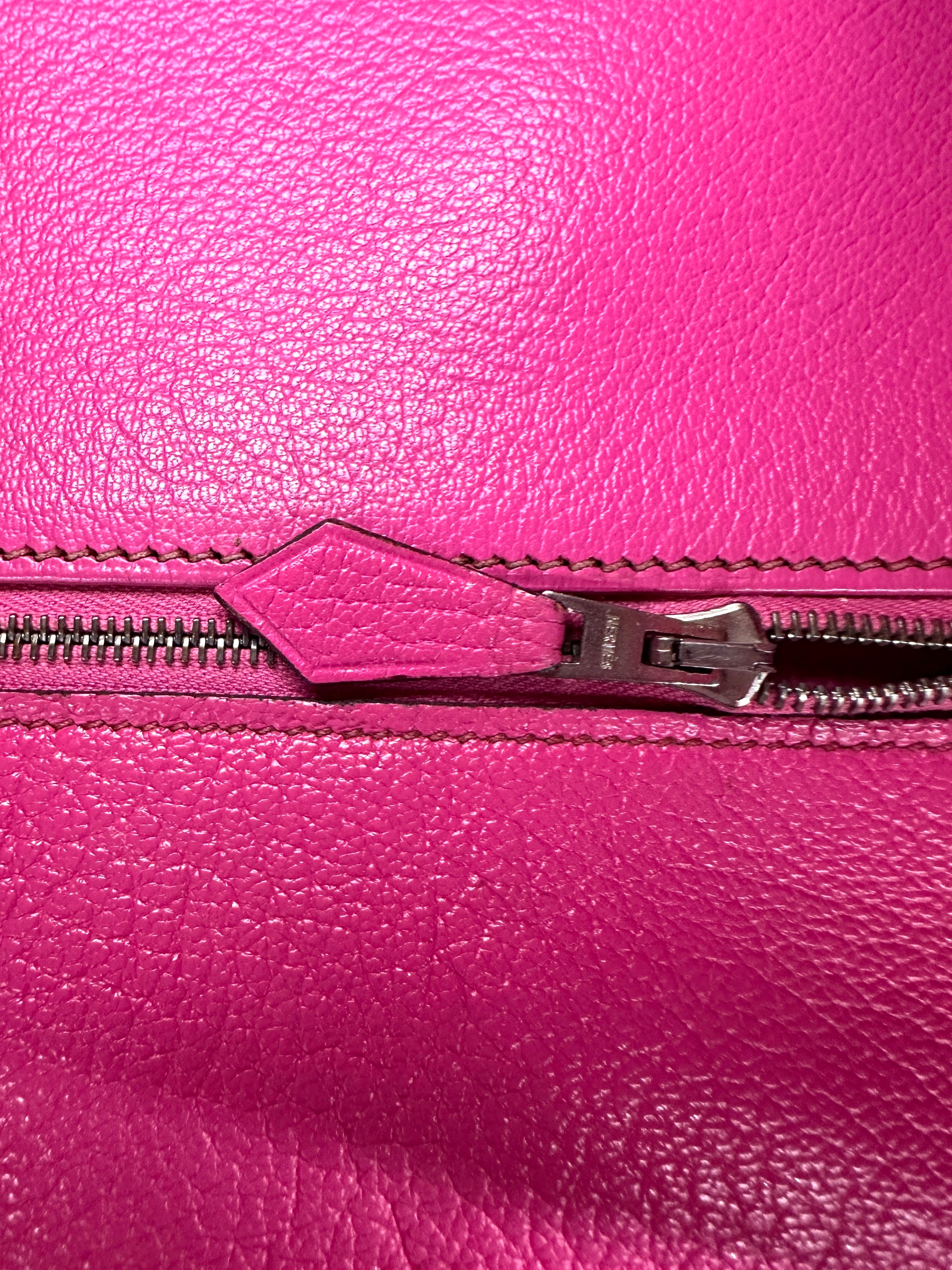 Hermes Kelly Pink Leather Handle Bag With Gold Buckle HR110