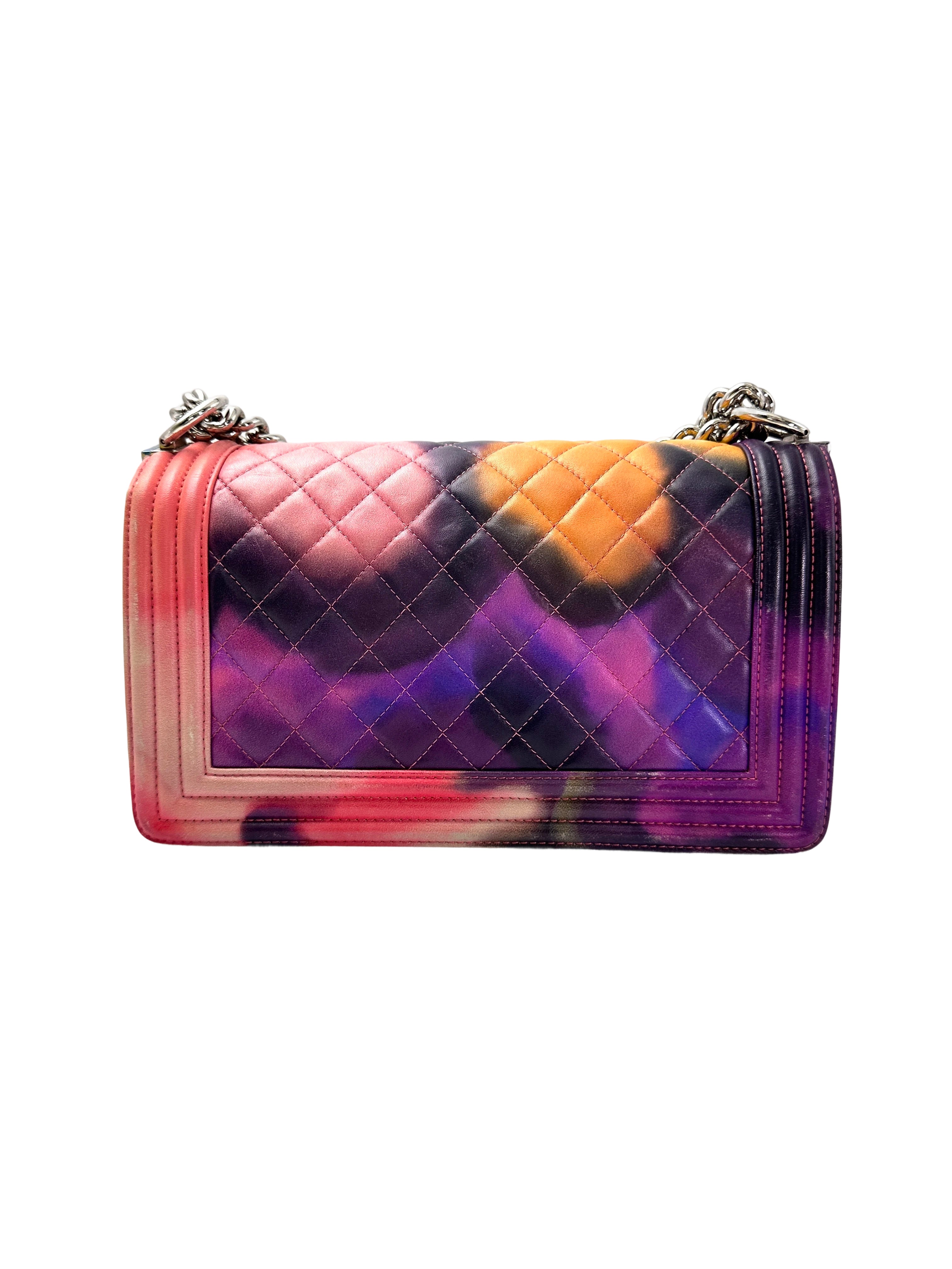 Chanel LeBoy "Flower Power" Printed Lambskin Medium Size Flap Bag With Silver Buckle(20***35) CC1950