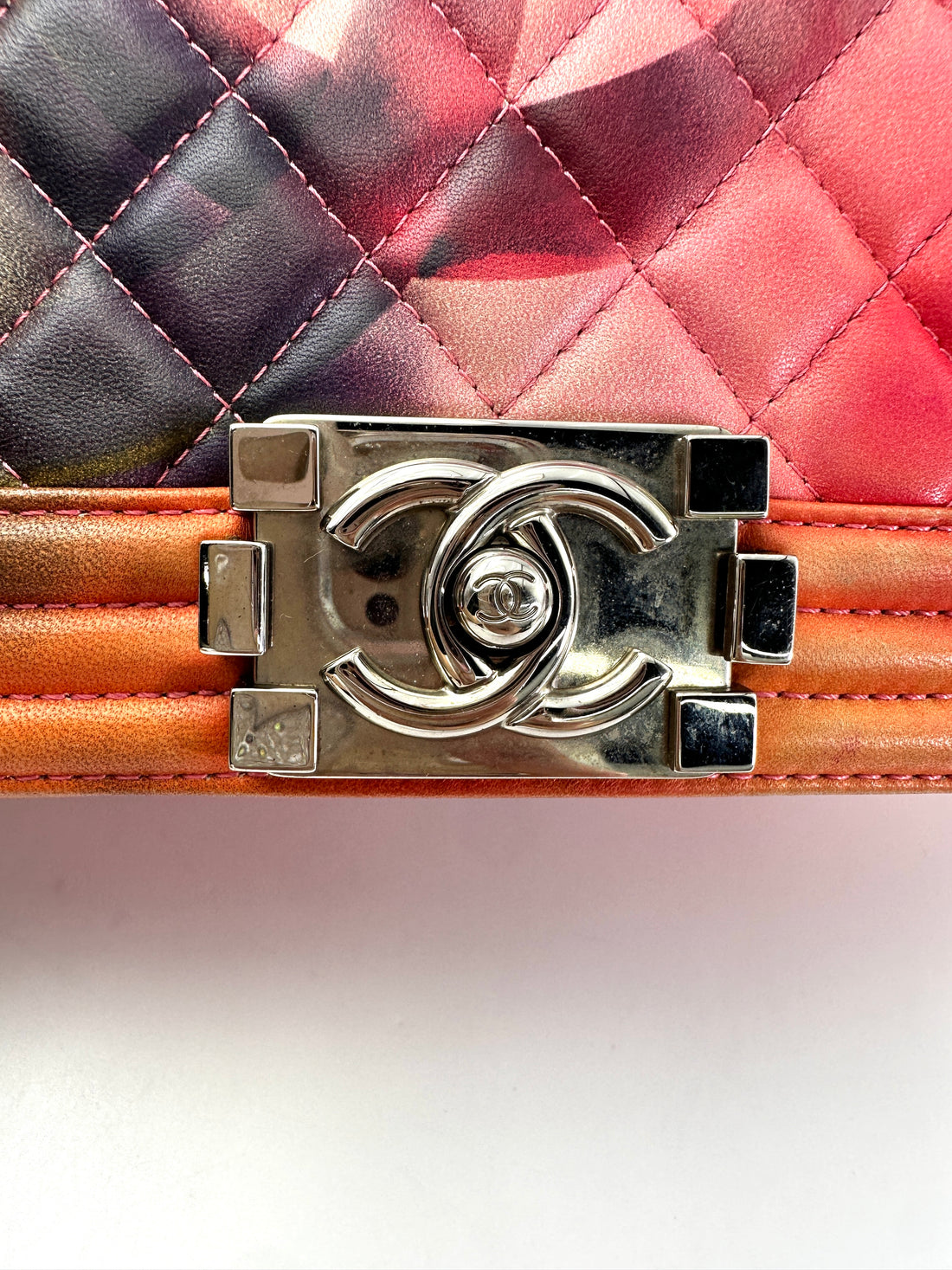Chanel LeBoy "Flower Power" Printed Lambskin Medium Size Flap Bag With Silver Buckle(20***35) CC1950