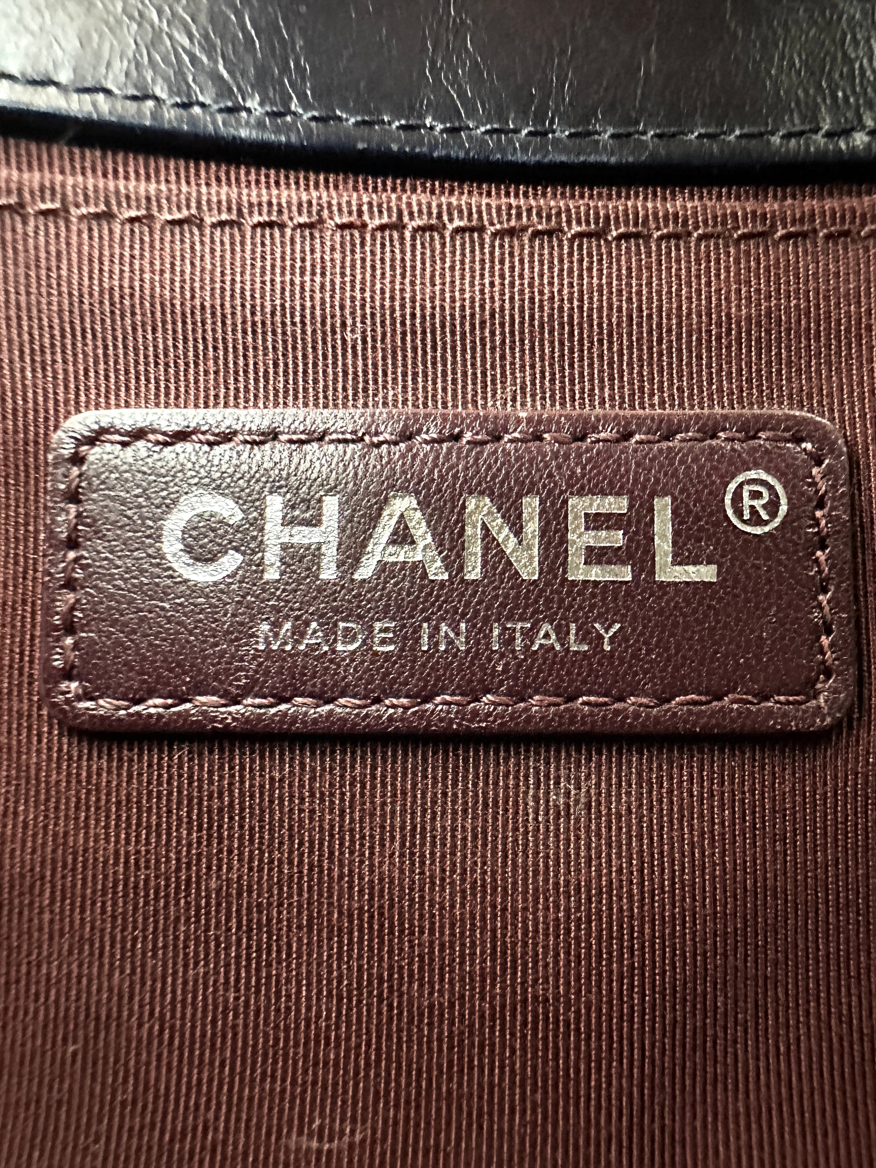 Chanel LeBoy Black Quilted Leather Flap Bag With Braided Chain Edges(23***02) CC1949