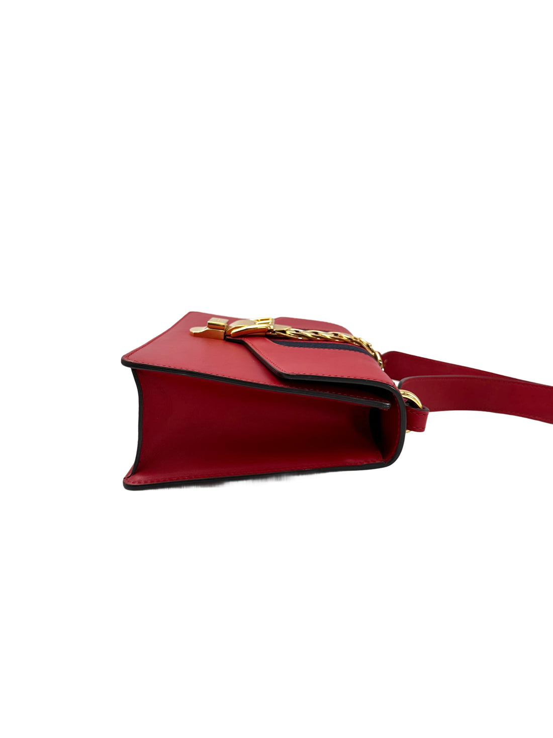Gucci Sylvie Red Leather Medium Size Shoulder Bag GG979