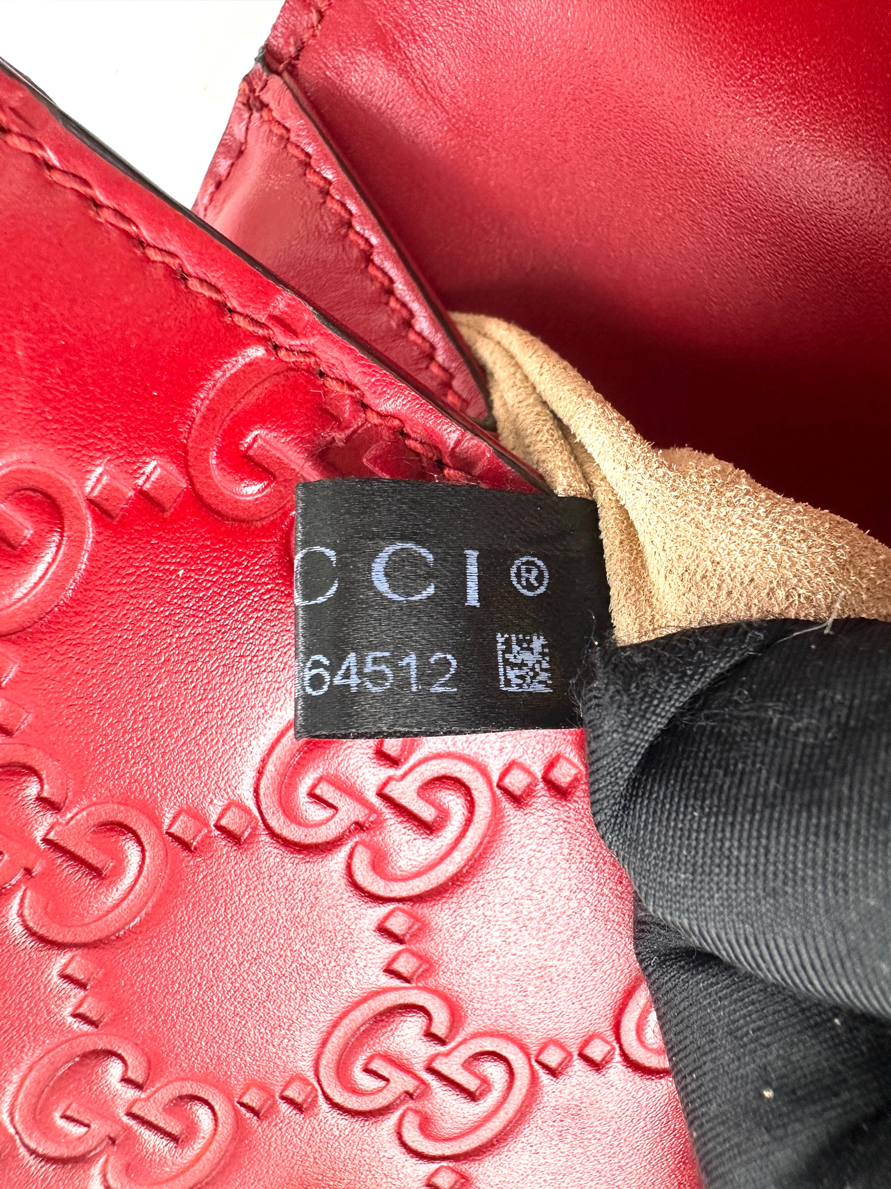 Gucci Padlock Red Guccissima Leather Shoulder Bag GG969