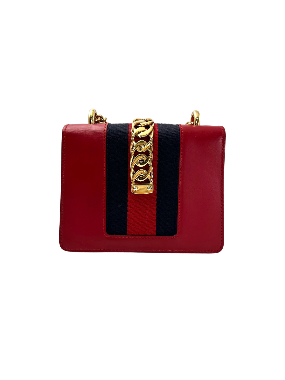 Gucci Sylvie Red Leather Small Size Shoulder Bag GG971