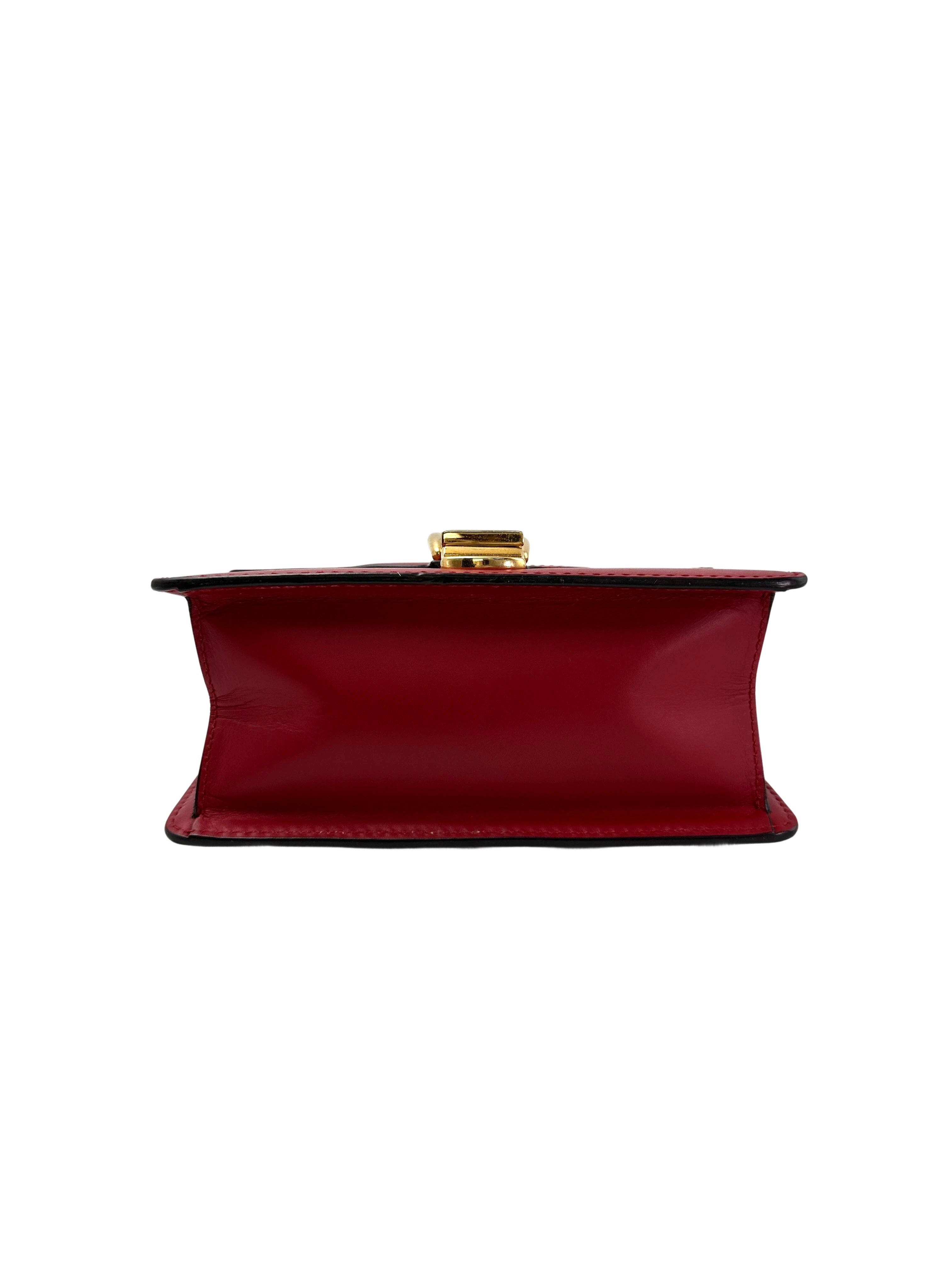 Gucci Sylvie Red Leather Small Size Shoulder Bag GG971