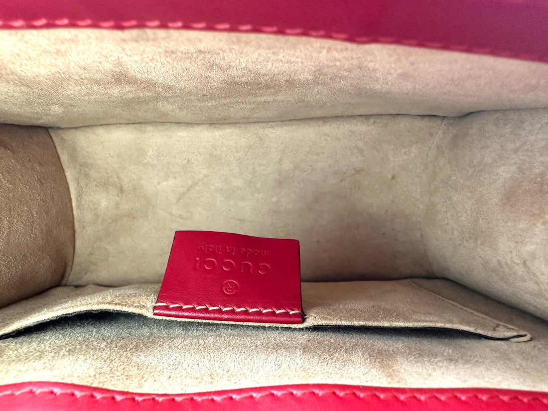 Gucci Sylvie Red Leather Small Size Shoulder Bag GG971