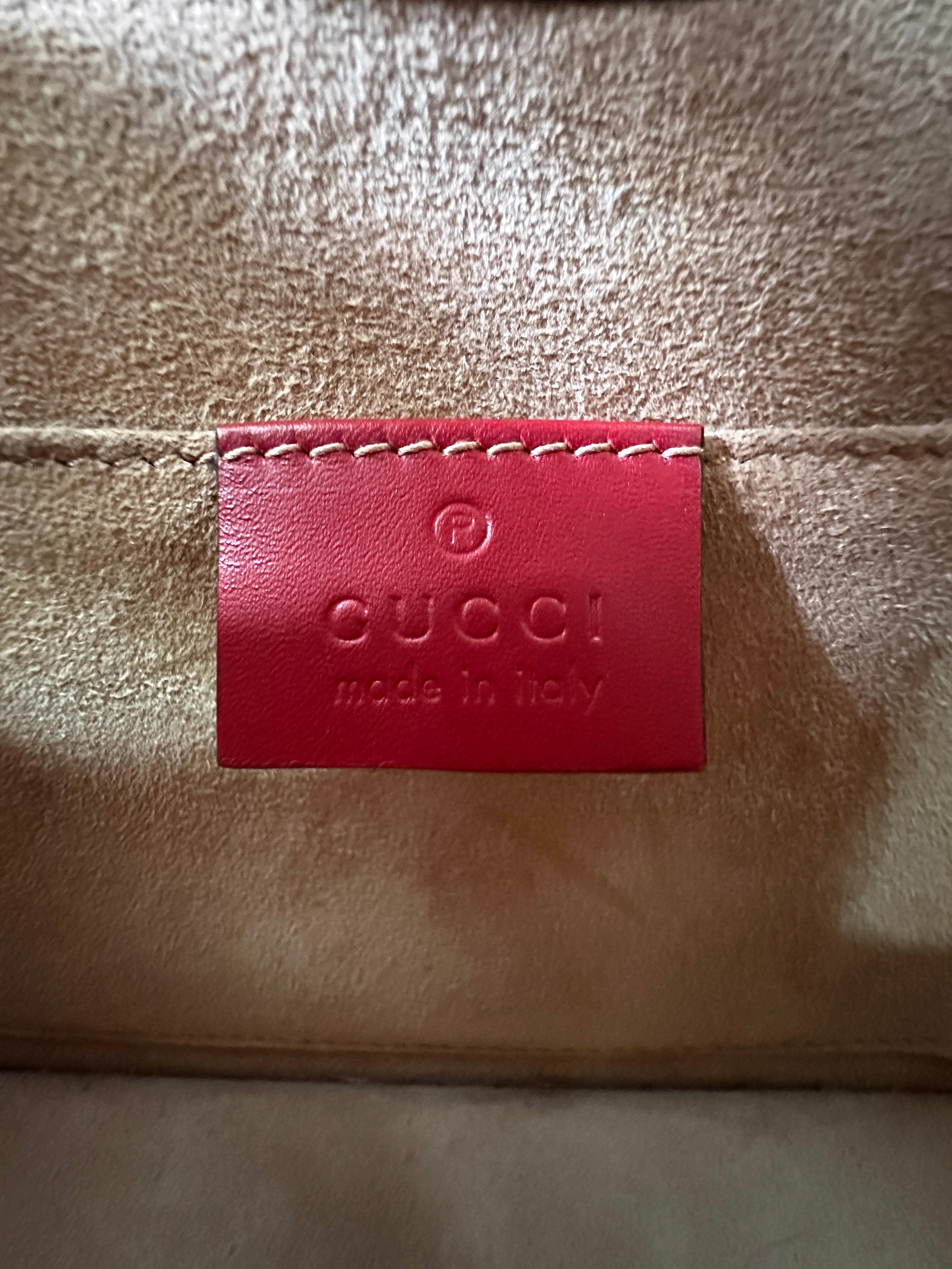 Gucci Sylvie Red Leather Small Size Shoulder Bag GG971