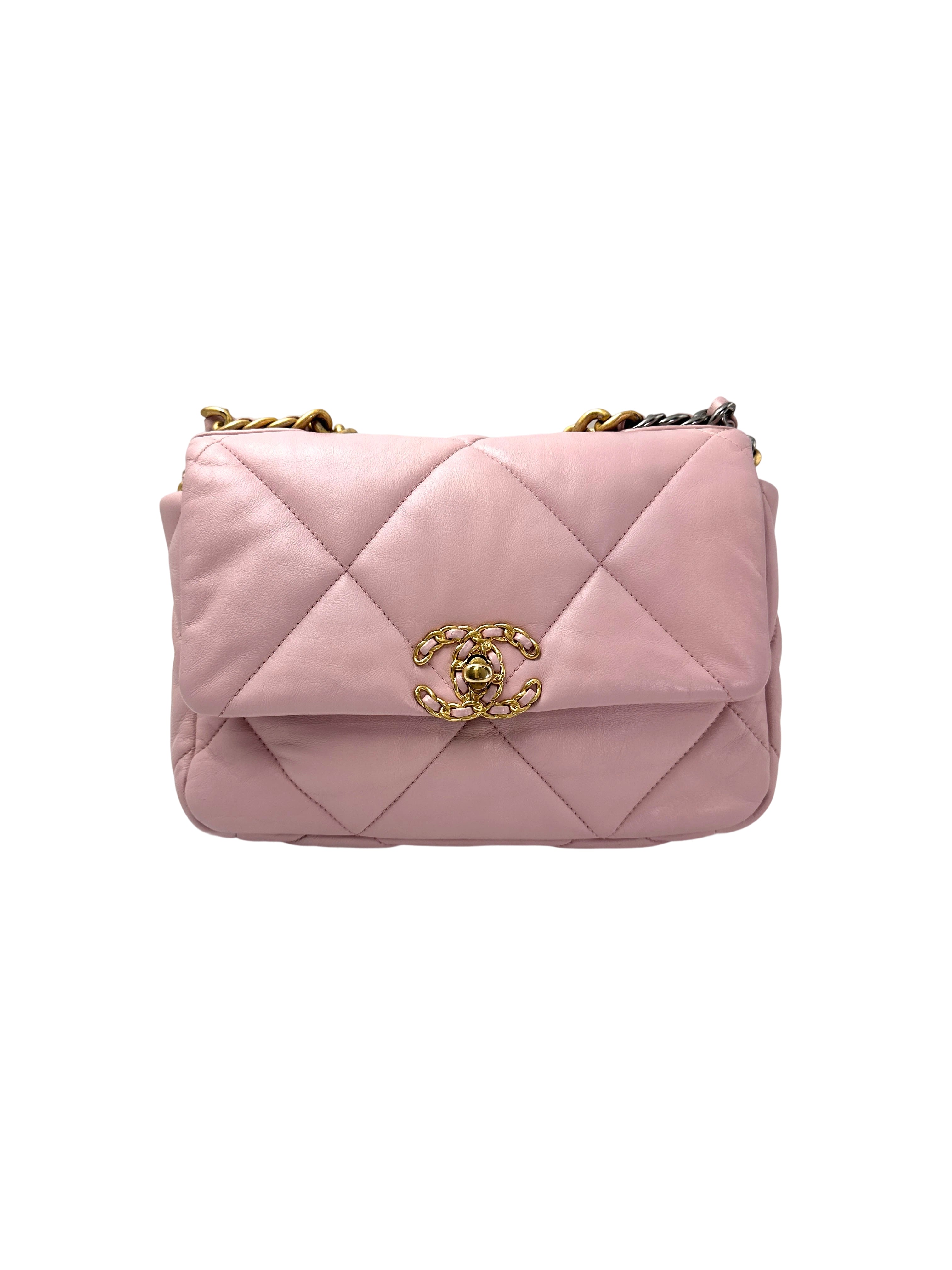 Chanel 19Bag Pink Quilted Lambskin Flap Bag(31***10) CC1952