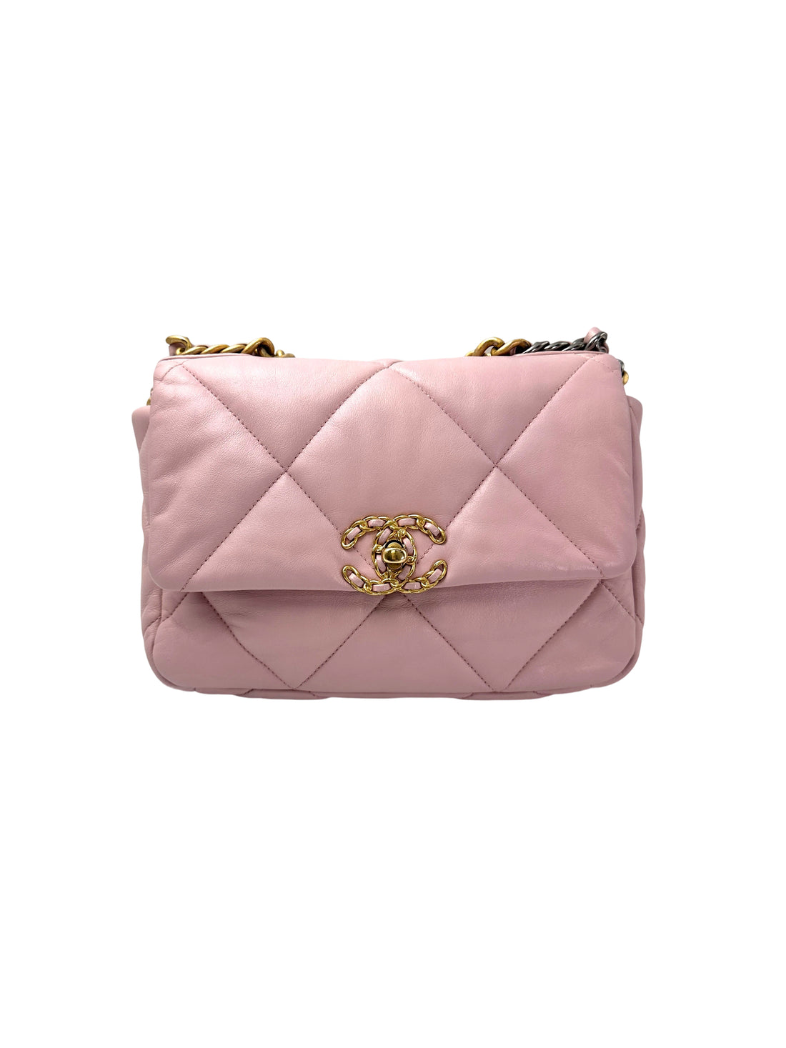 Chanel 19Bag Pink Quilted Lambskin Flap Bag(31***10) CC1952