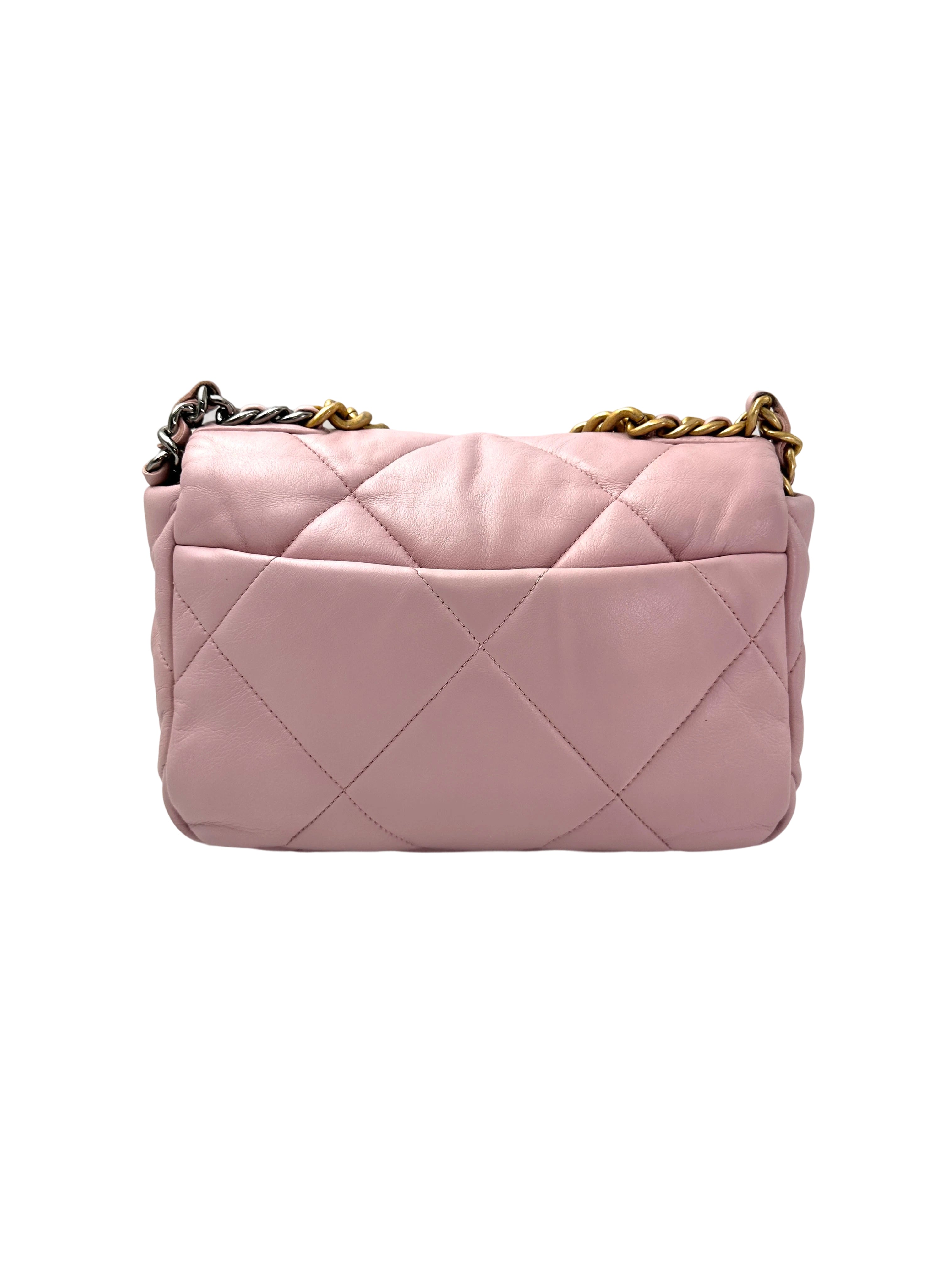 Chanel 19Bag Pink Quilted Lambskin Flap Bag(31***10) CC1952