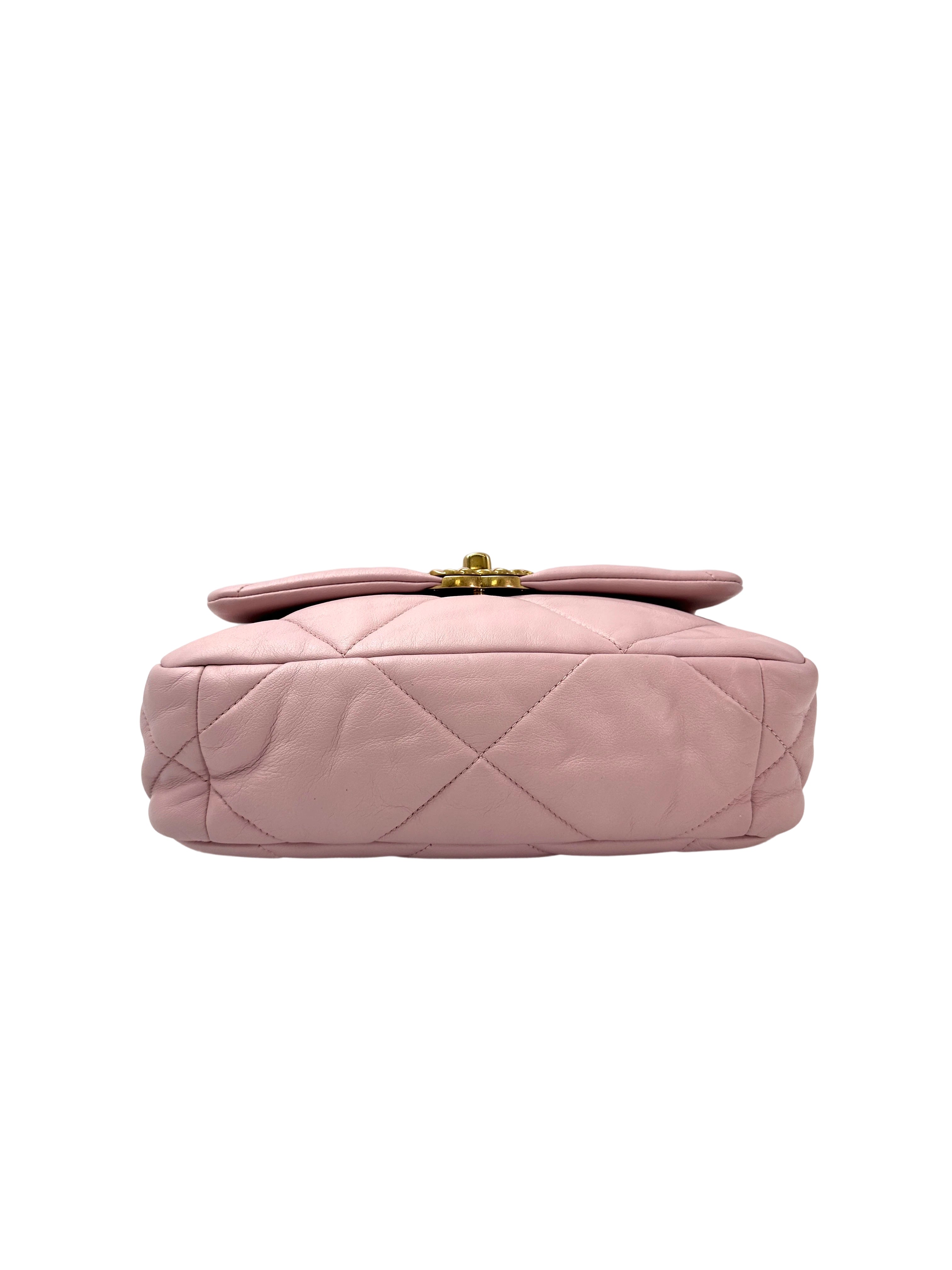 Chanel 19Bag Pink Quilted Lambskin Flap Bag(31***10) CC1952