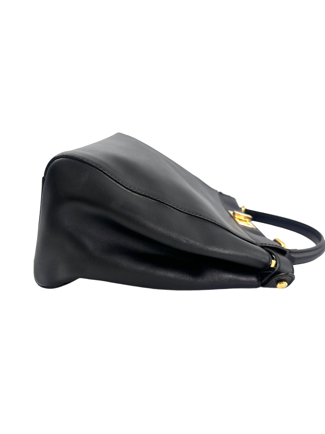 Fendi Peekaboo Black Leather Medium Size Handle Bag FF103