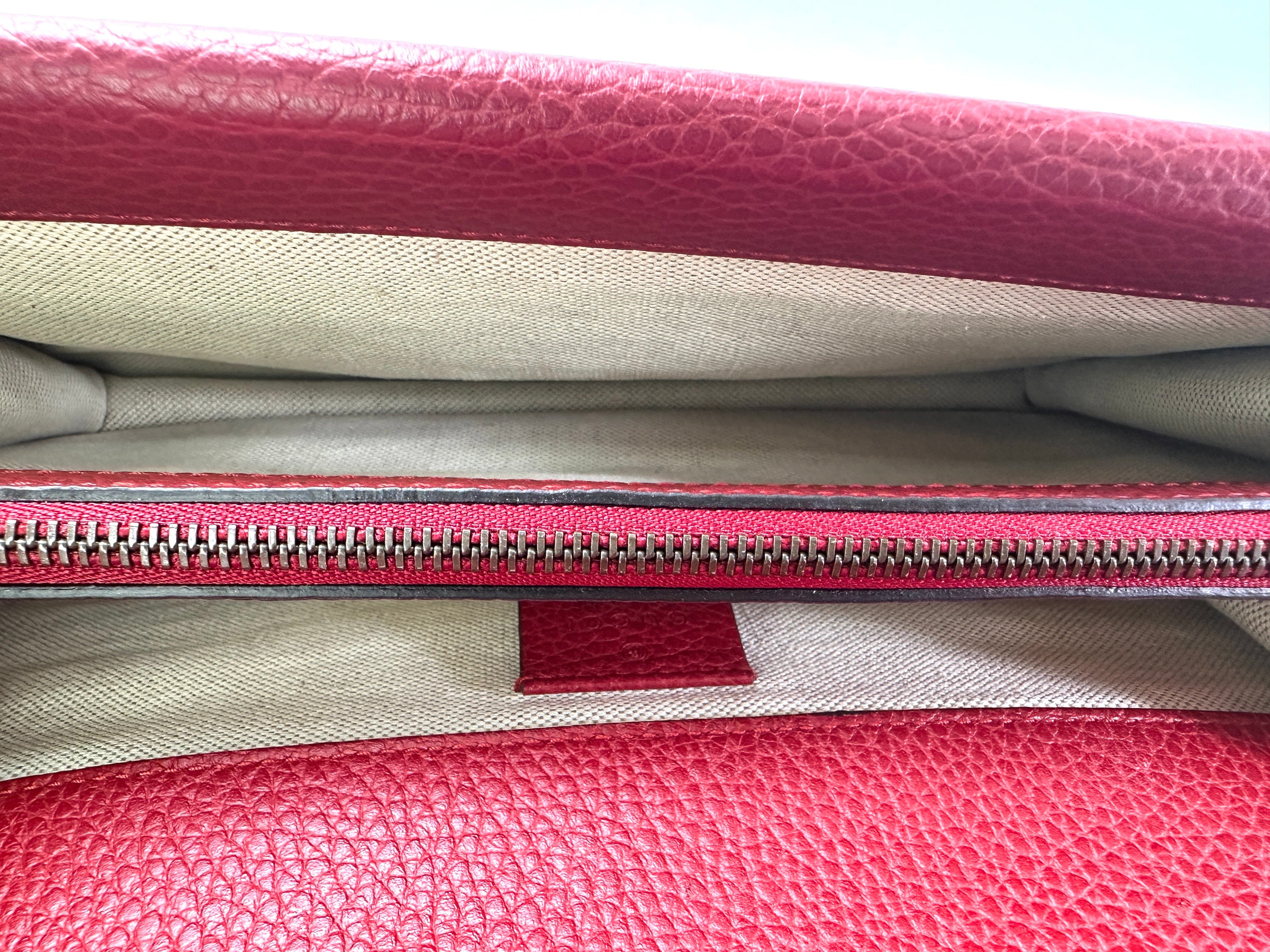 Gucci Dionysus Red Leather Medium Size Shoulder Bag GG976