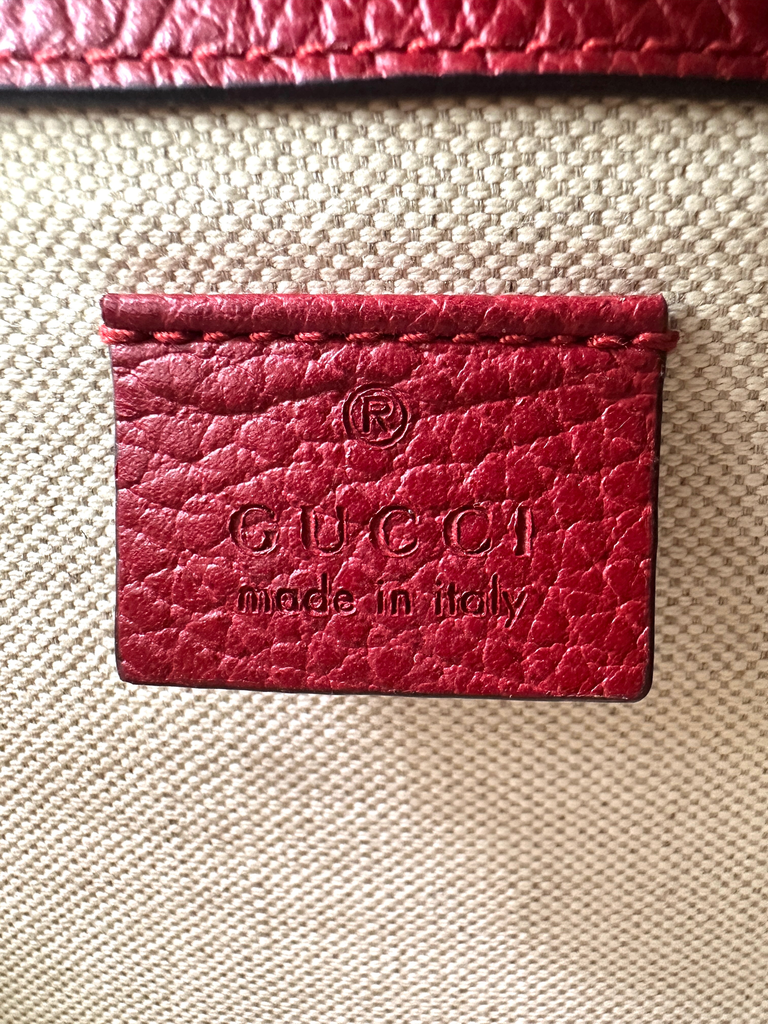 Gucci Dionysus Red Leather Medium Size Shoulder Bag GG976