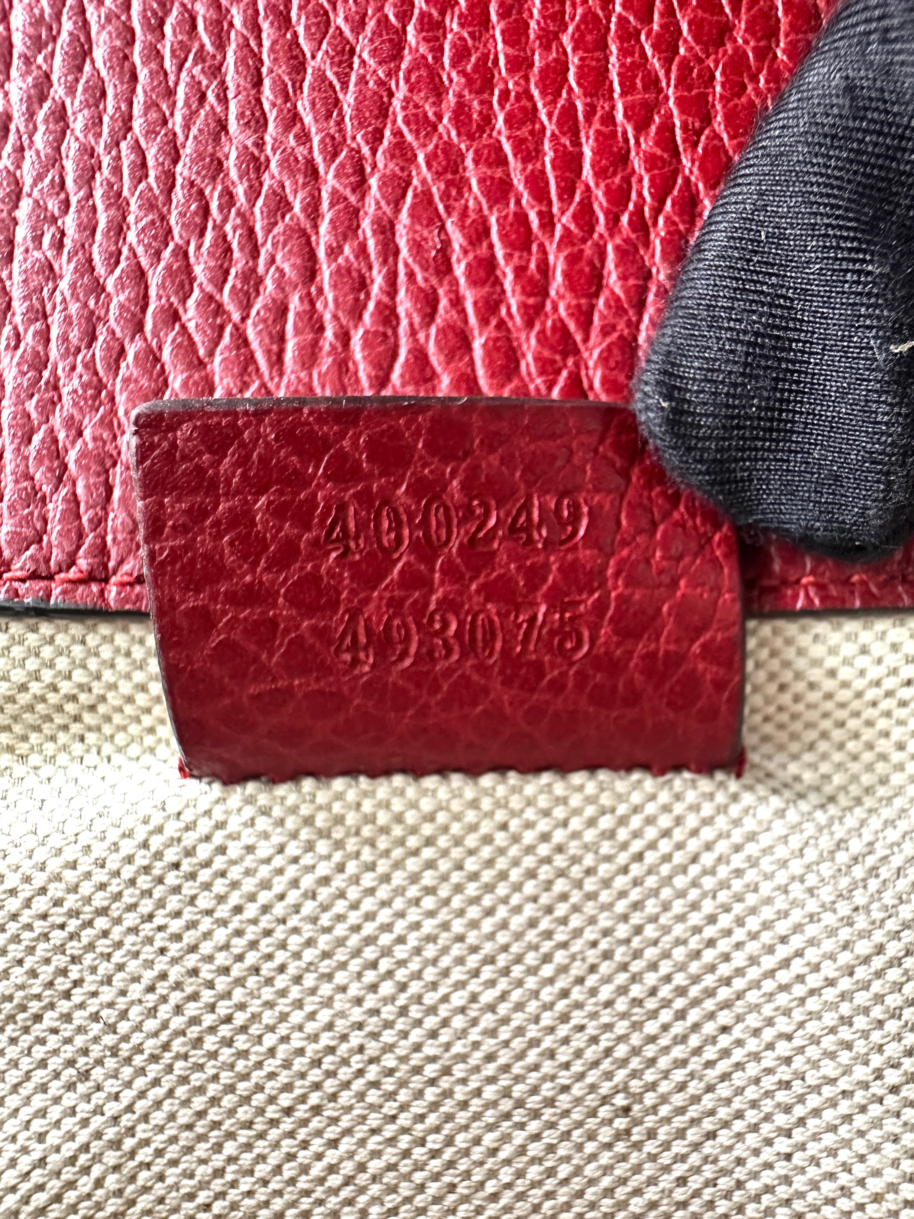 Gucci Dionysus Red Leather Medium Size Shoulder Bag GG976