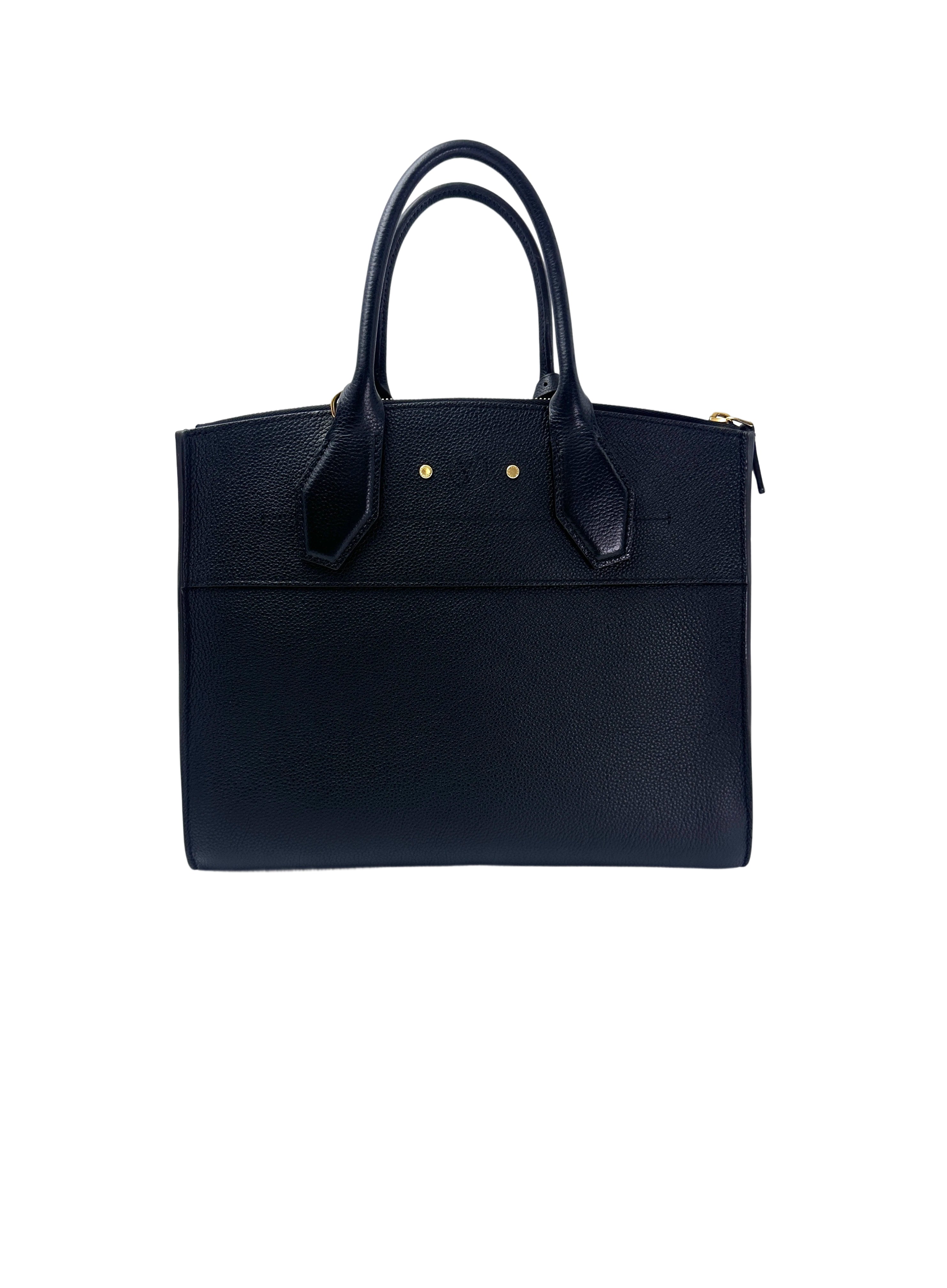 Louis Vuitton City Steamer Black Grained Leather Handle Bag LV2722