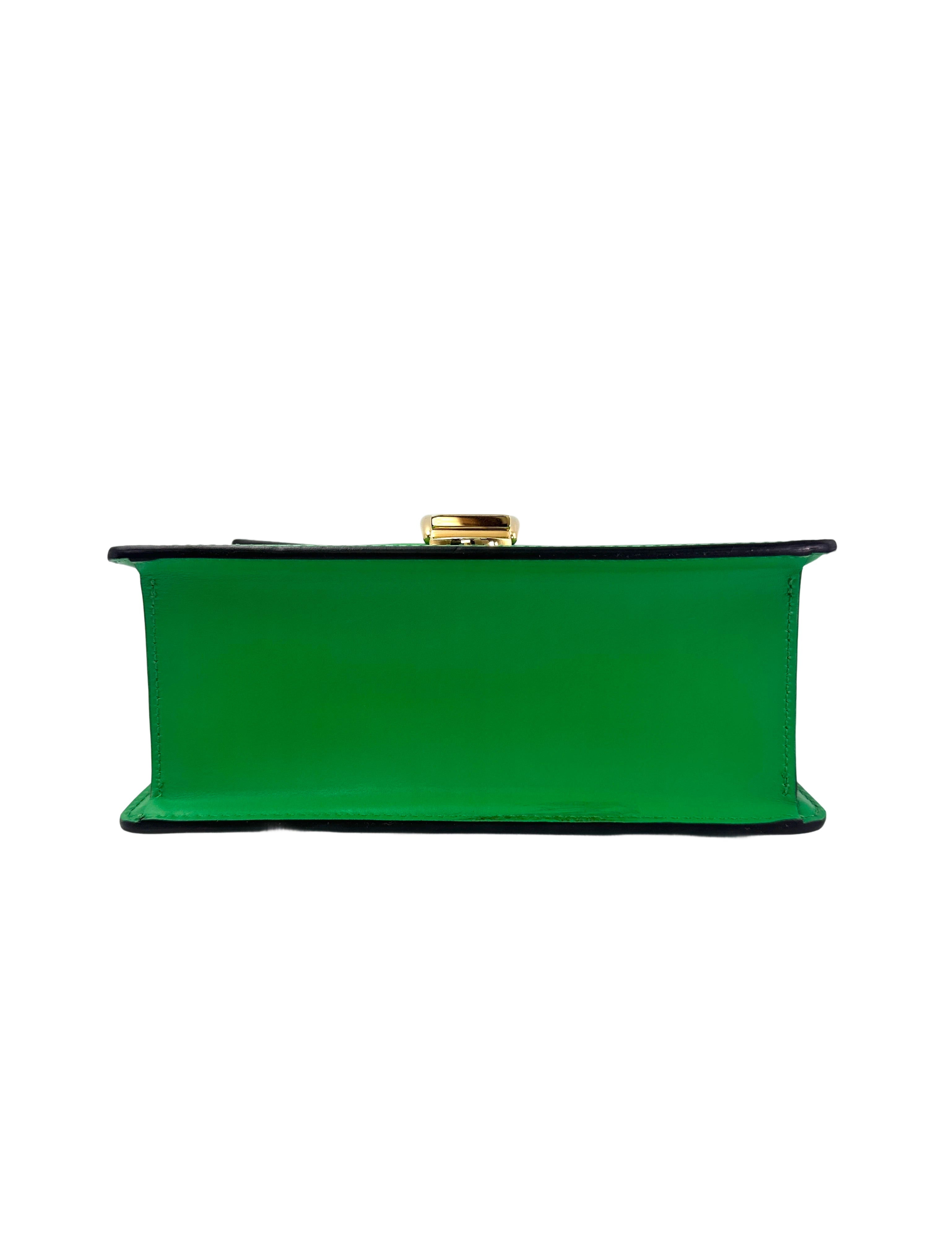 Gucci Sylvie Green Leather Small Size Shoulder Bag GG972