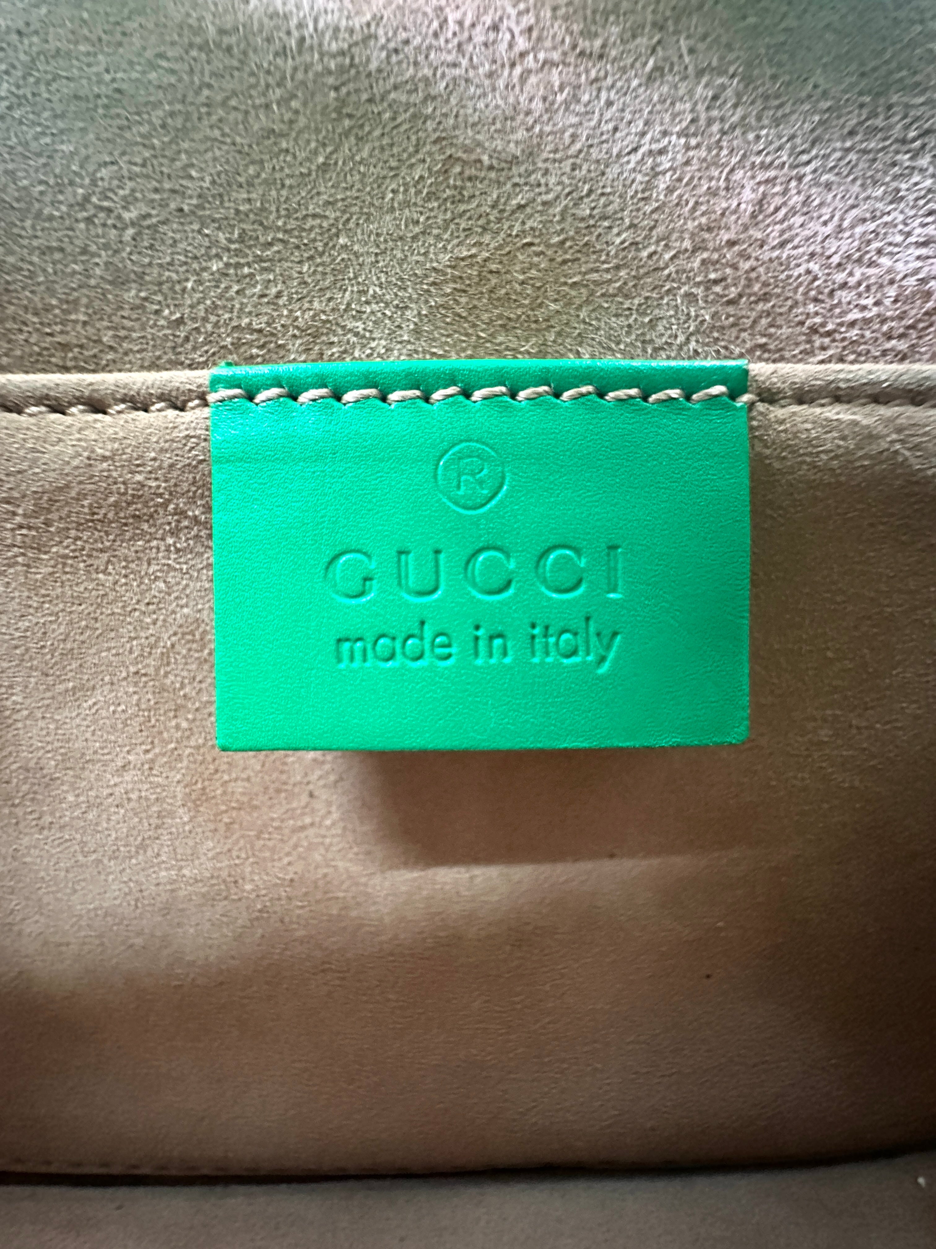 Gucci Sylvie Green Leather Small Size Shoulder Bag GG972
