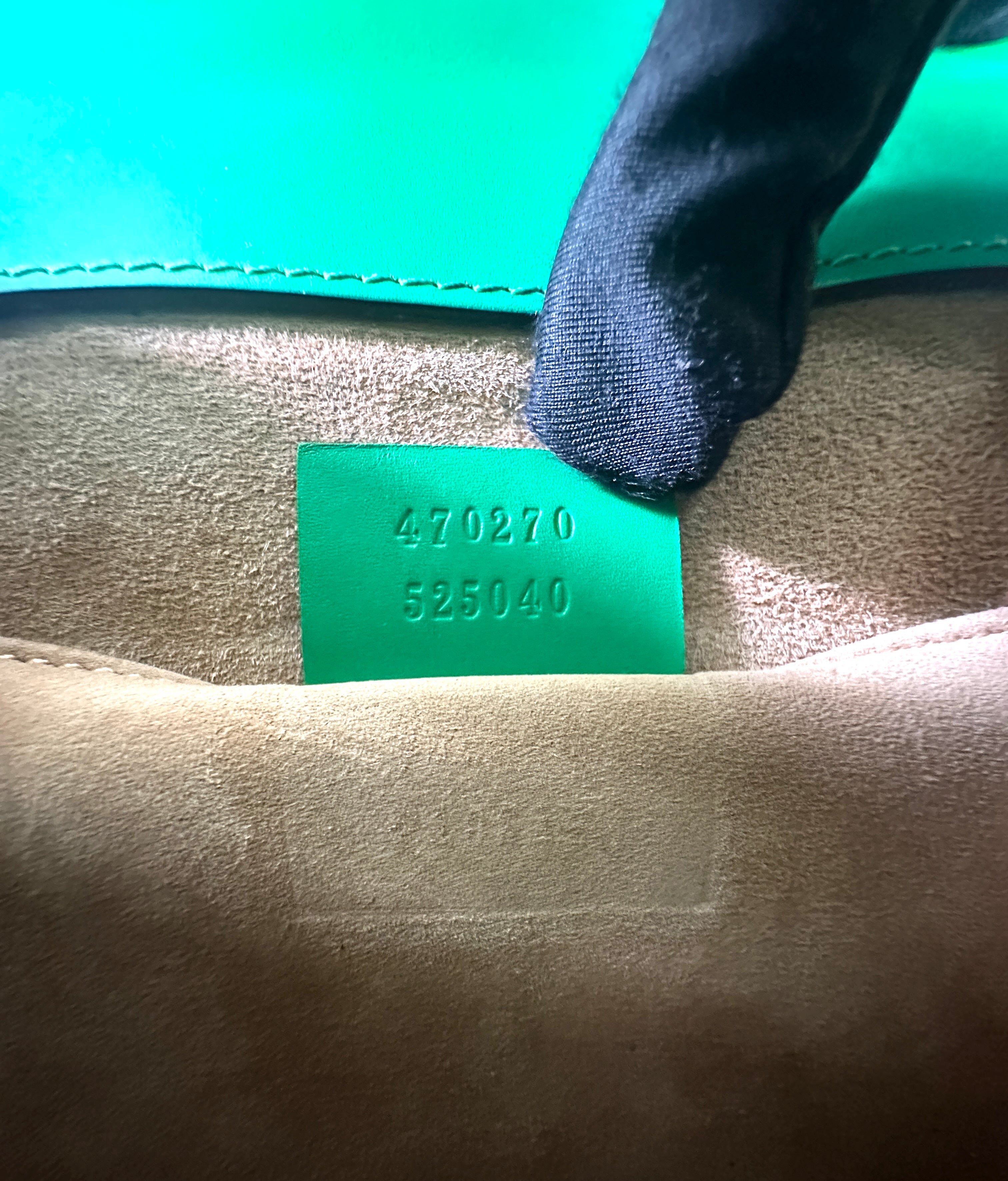 Gucci Sylvie Green Leather Small Size Shoulder Bag GG972