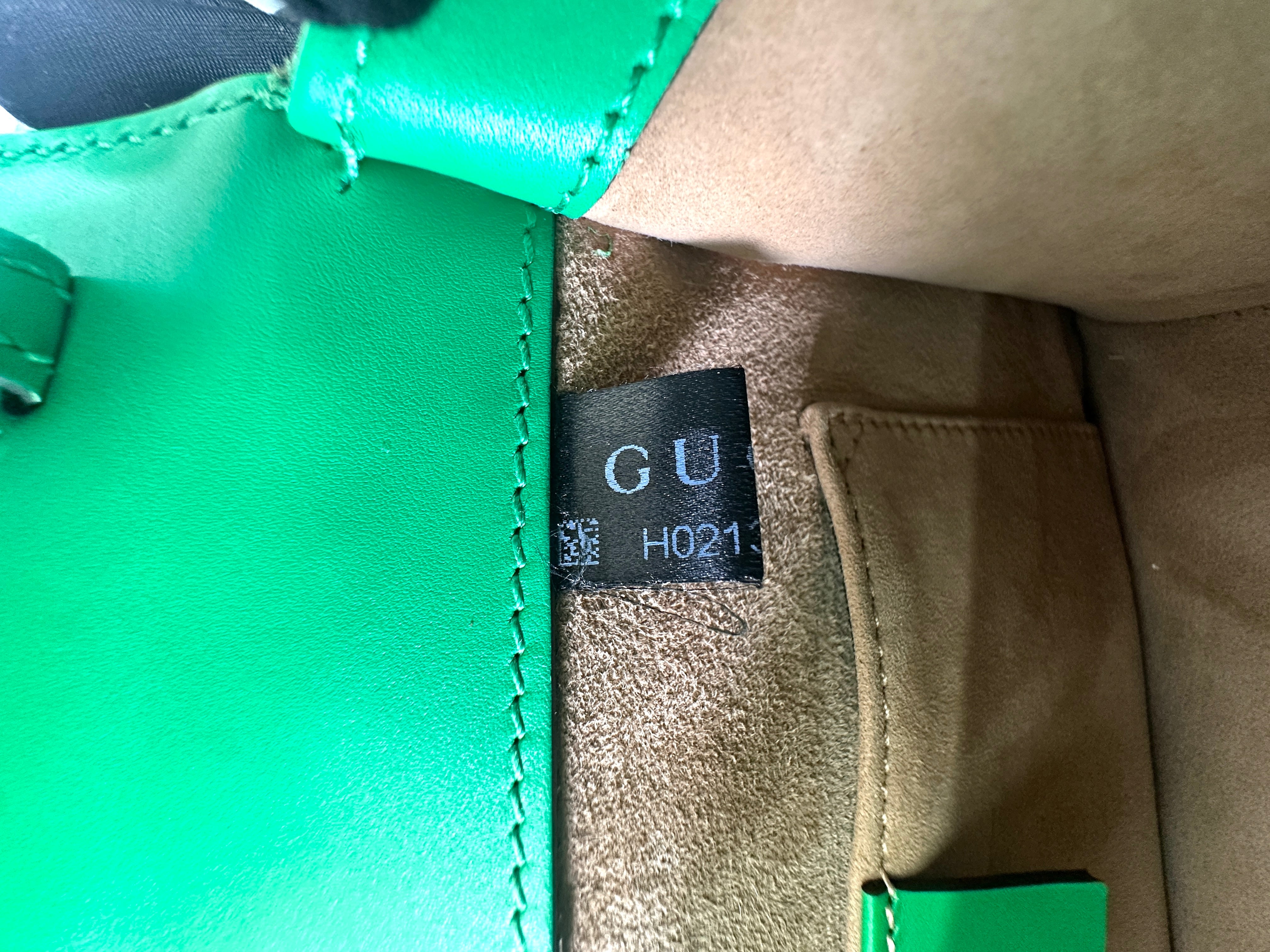 Gucci Sylvie Green Leather Small Size Shoulder Bag GG972