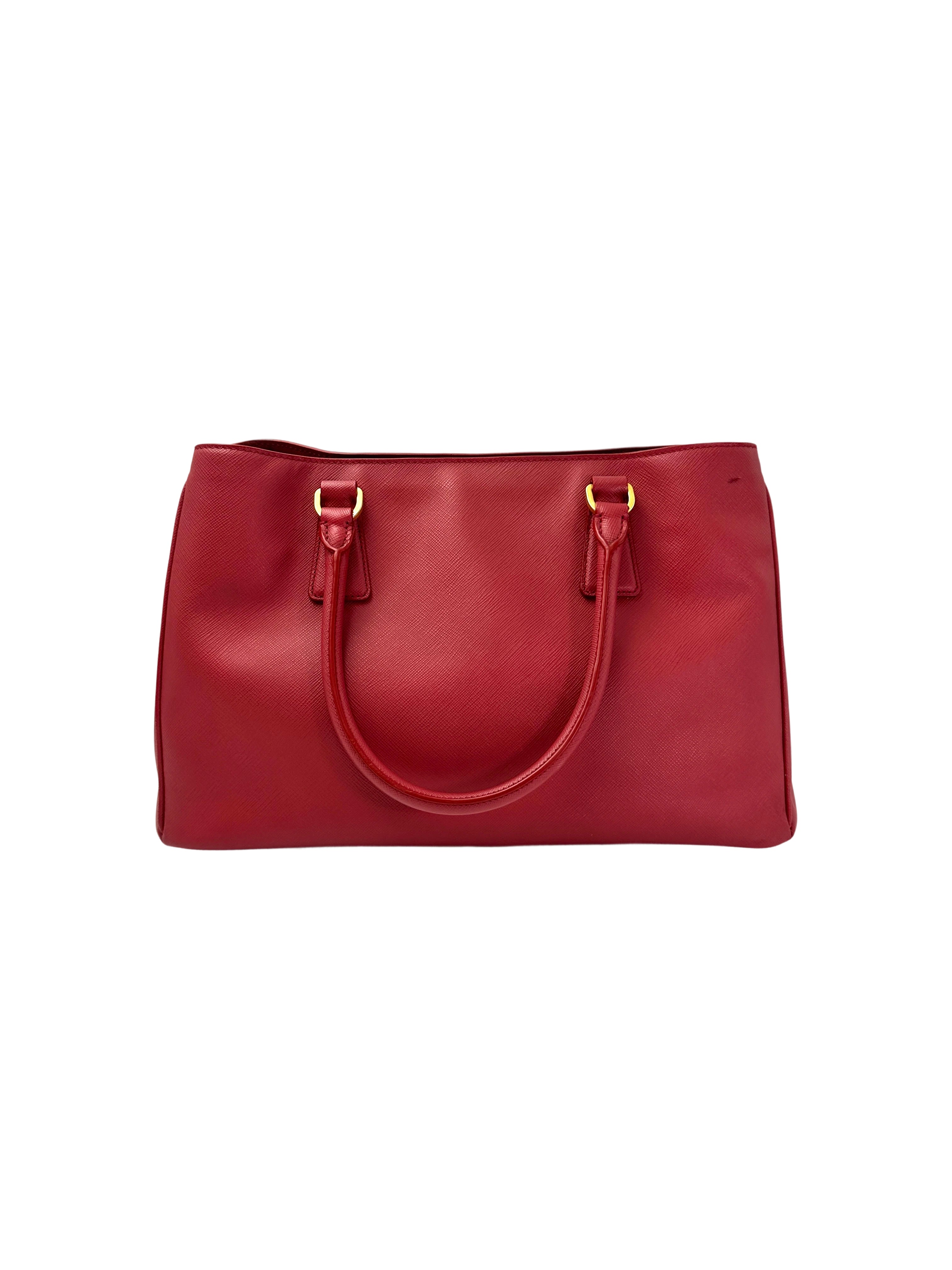 Prada Galleria Pink Saffiano Leather Large Size Handle Bag PR326